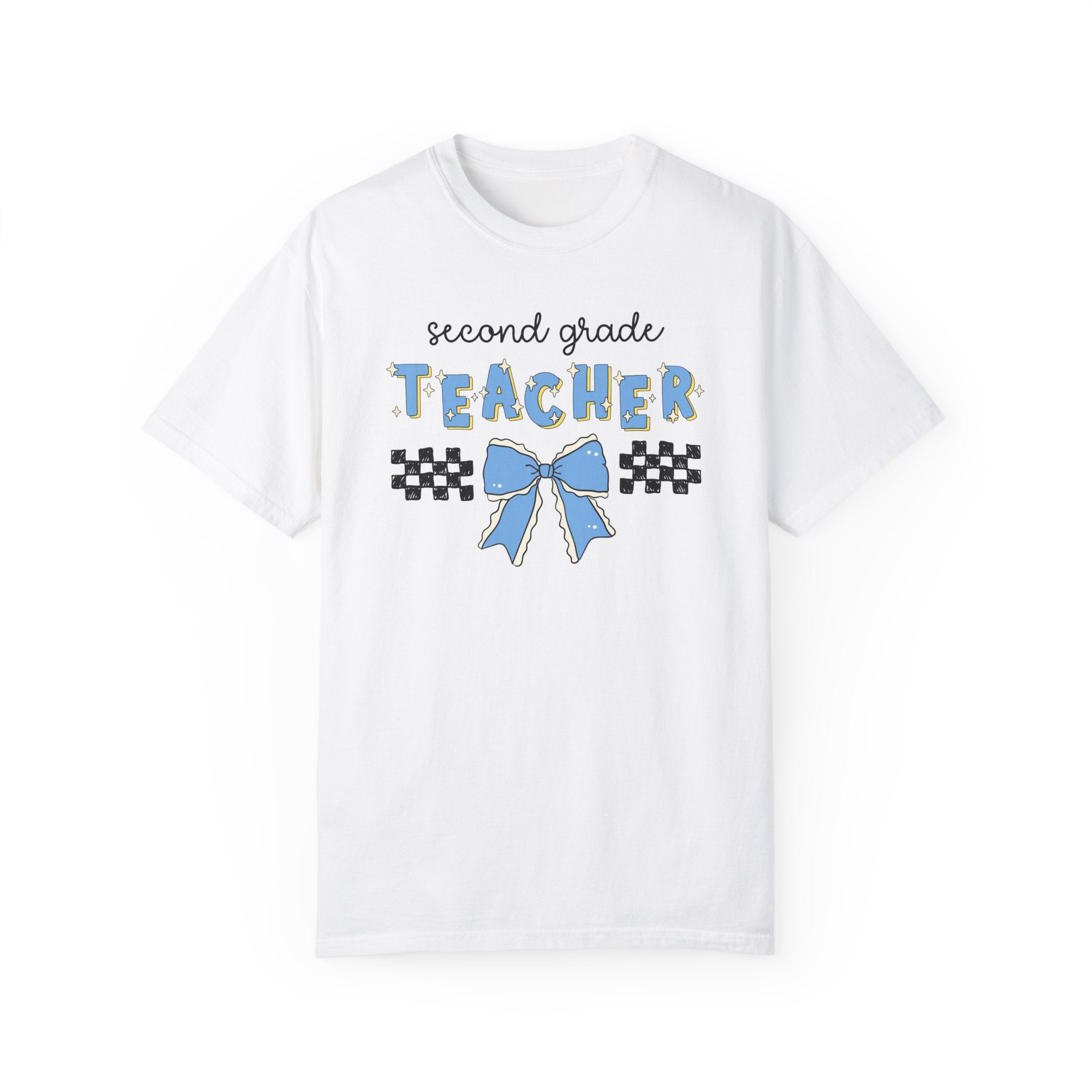 Cute Second Grade Teacher T-Shirt, First Day of School, Meet the Teacher, Cute Teaching Major Gift, New 2nd Grade Teacher Tee Shirt with Bow - Opal and June
