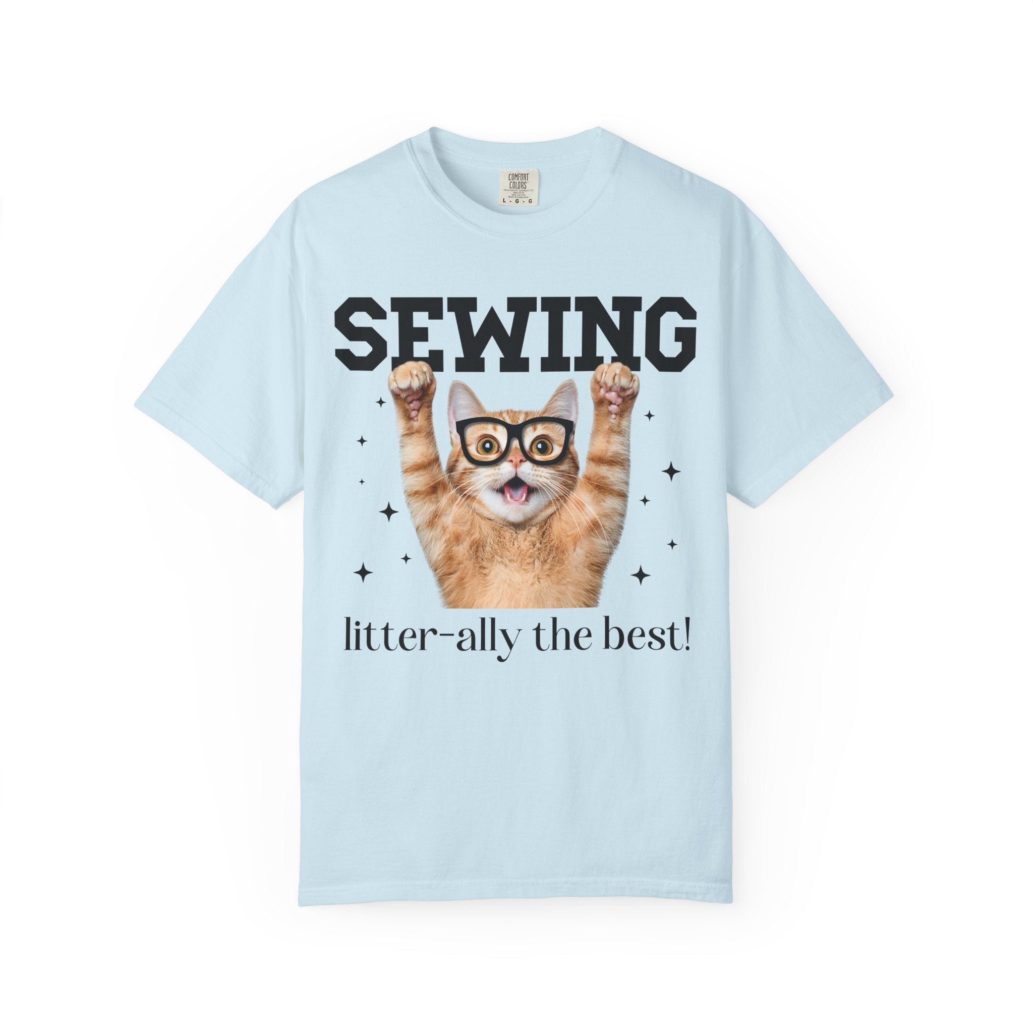 Cute Sewing Lover or Sewing Teacher T-Shirt for Daughter Who Sews, Funny Saying Tee for Fashion Major or Professor, Cat Mom Animal Lover Tee - Opal and June