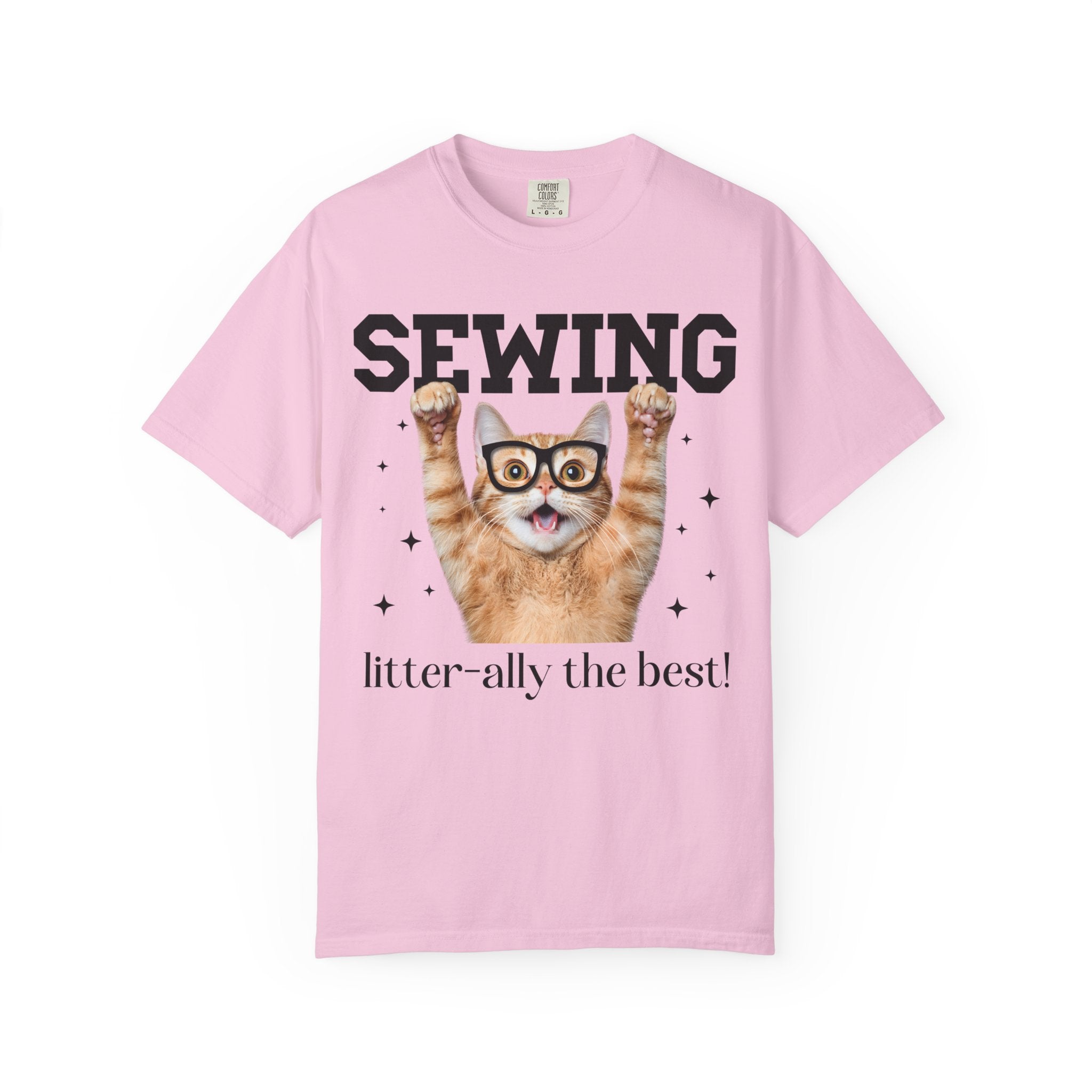Cute Sewing Lover or Sewing Teacher T-Shirt for Daughter Who Sews, Funny Saying Tee for Fashion Major or Professor, Cat Mom Animal Lover Tee - Opal and June
