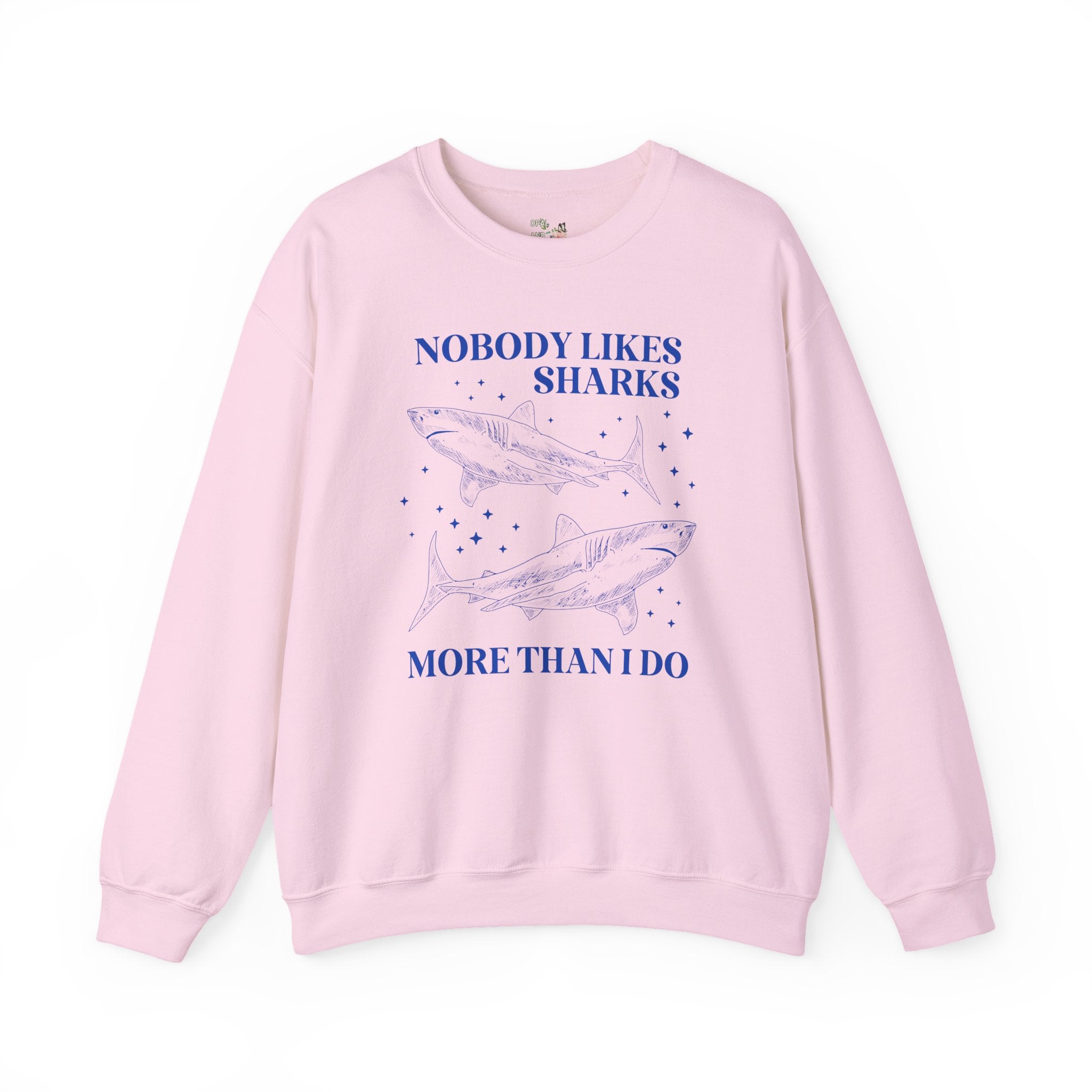 Cute Shark Lover Sweatshirt with Stars for Animal Lover or Beach Lover Who Loves Great White Sharks, Funny Saying Marine Biologist Present - Opal and June