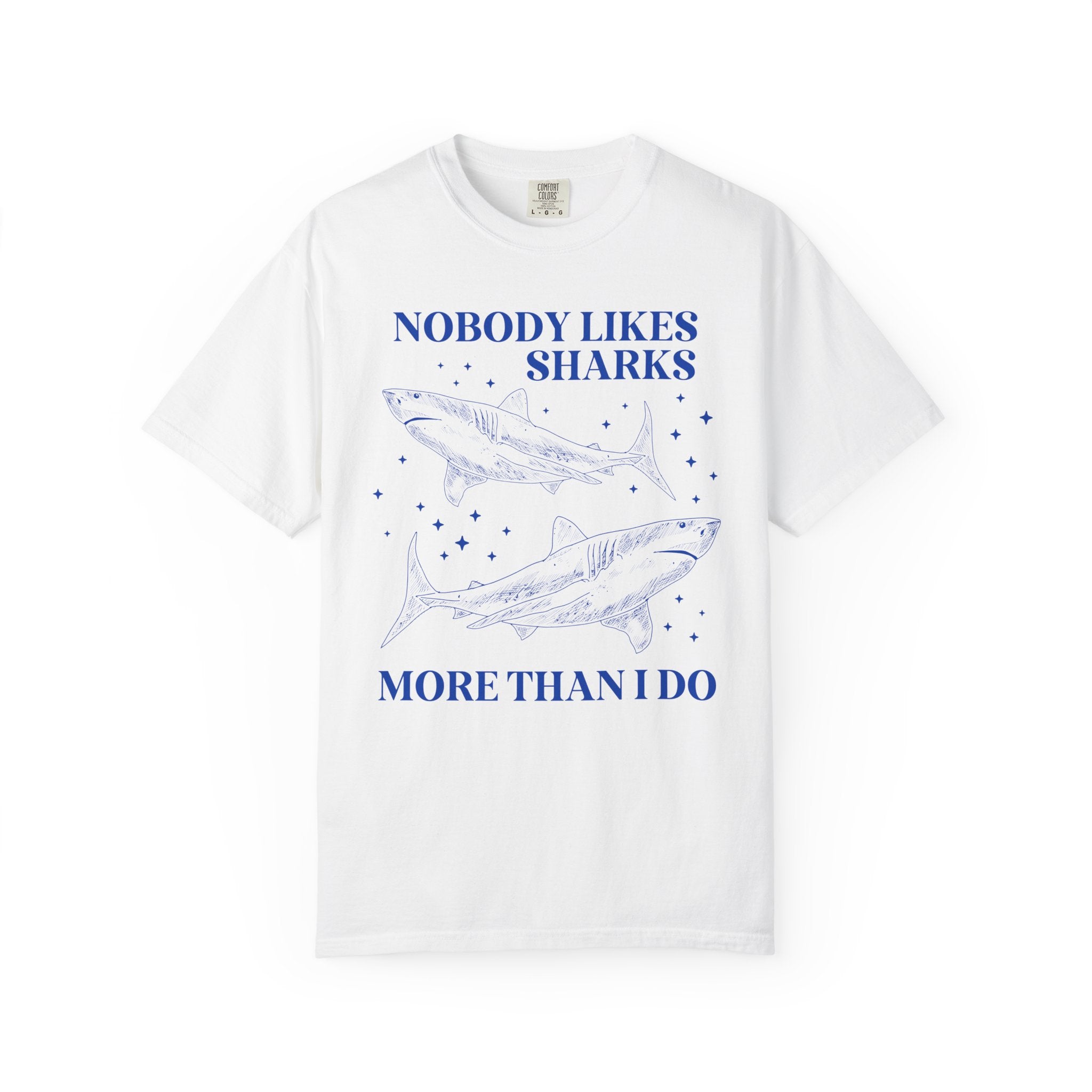 Cute Shark Lover Tee Shirt with Stars for Animal Lover or Beach Lover Who Loves Great White Sharks, Funny Saying Marine Biologist Tee Shirt - Opal and June