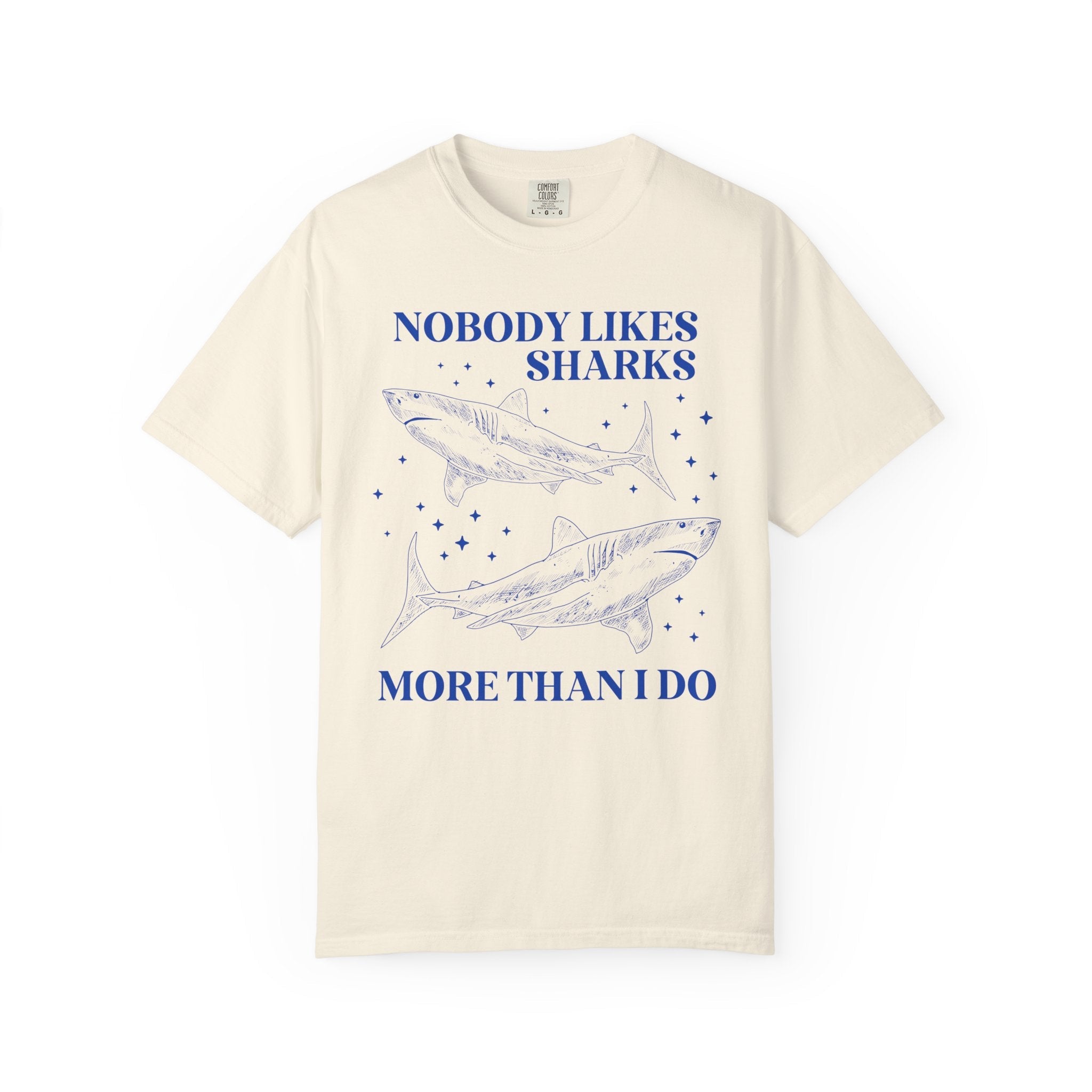 Cute Shark Lover Tee Shirt with Stars for Animal Lover or Beach Lover Who Loves Great White Sharks, Funny Saying Marine Biologist Tee Shirt - Opal and June