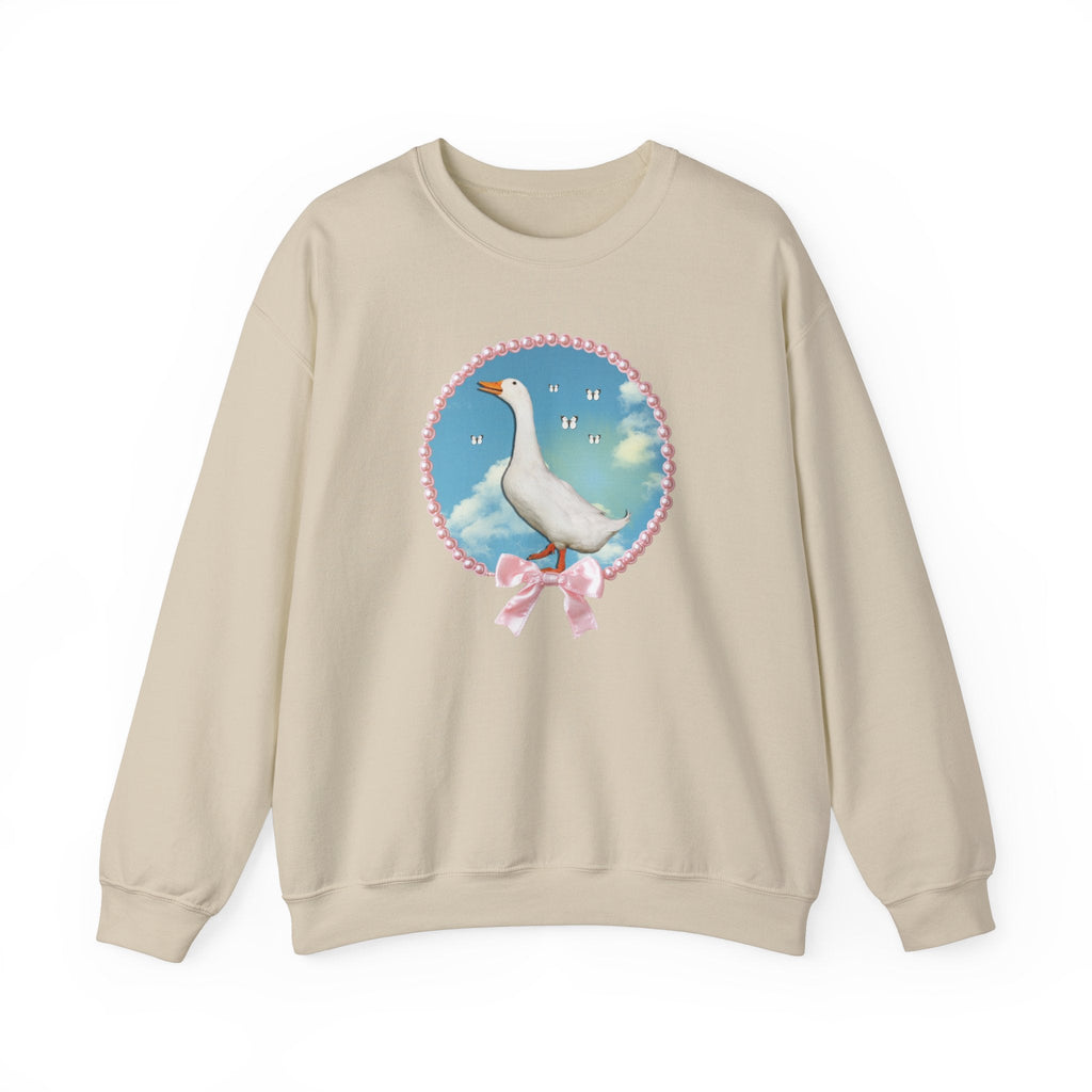 Cute Silly Goose Sweatshirt, Photo of Goose in Front of Sky, Colorful Maximalist Shirt for Butterfly Lover, Animal Lover Gift for Daughter - Opal and June