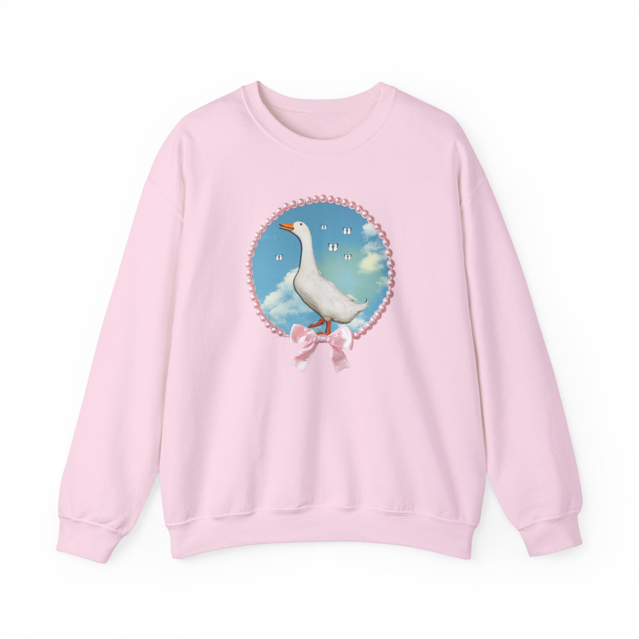 Cute Silly Goose Sweatshirt, Photo of Goose in Front of Sky, Colorful Maximalist Shirt for Butterfly Lover, Animal Lover Gift for Daughter - Opal and June