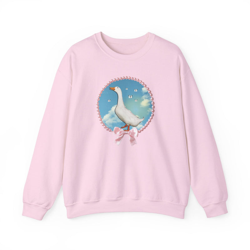 Cute Silly Goose Sweatshirt, Photo of Goose in Front of Sky, Colorful Maximalist Shirt for Butterfly Lover, Animal Lover Gift for Daughter - Opal and June