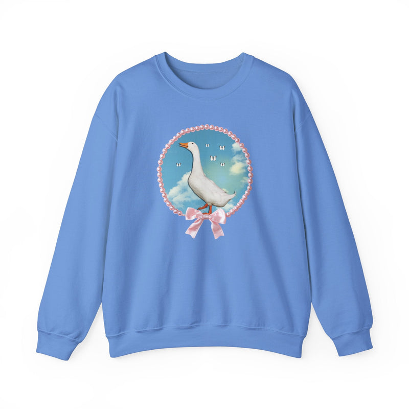 Cute Silly Goose Sweatshirt, Photo of Goose in Front of Sky, Colorful Maximalist Shirt for Butterfly Lover, Animal Lover Gift for Daughter - Opal and June
