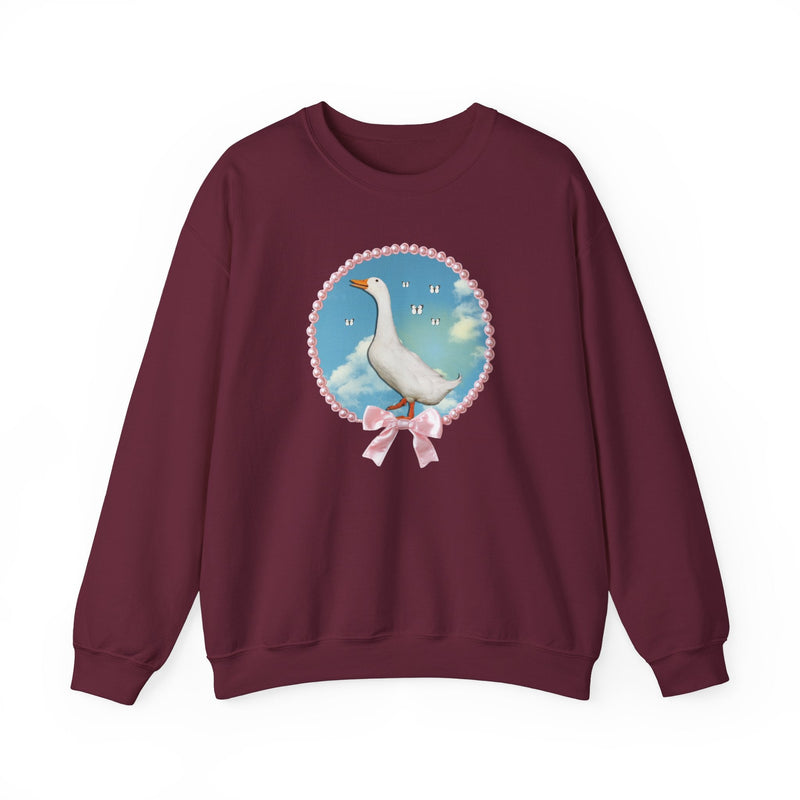 Cute Silly Goose Sweatshirt, Photo of Goose in Front of Sky, Colorful Maximalist Shirt for Butterfly Lover, Animal Lover Gift for Daughter - Opal and June