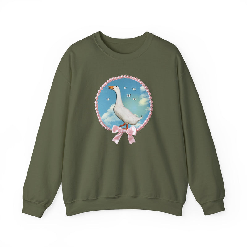 Cute Silly Goose Sweatshirt, Photo of Goose in Front of Sky, Colorful Maximalist Shirt for Butterfly Lover, Animal Lover Gift for Daughter - Opal and June
