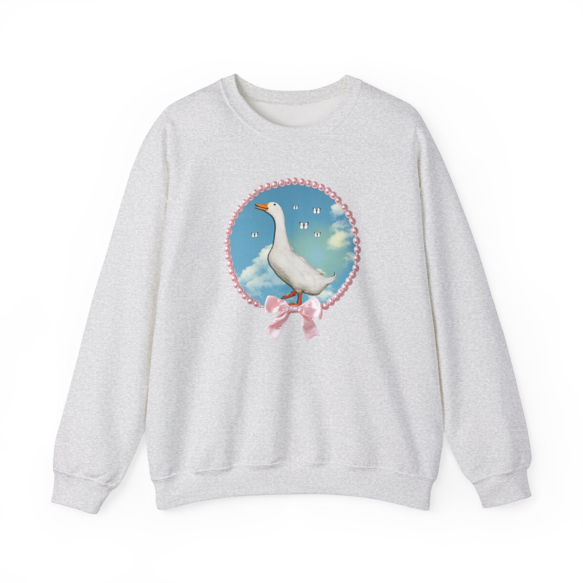 Cute Silly Goose Sweatshirt, Photo of Goose in Front of Sky, Colorful Maximalist Shirt for Butterfly Lover, Animal Lover Gift for Daughter - Opal and June