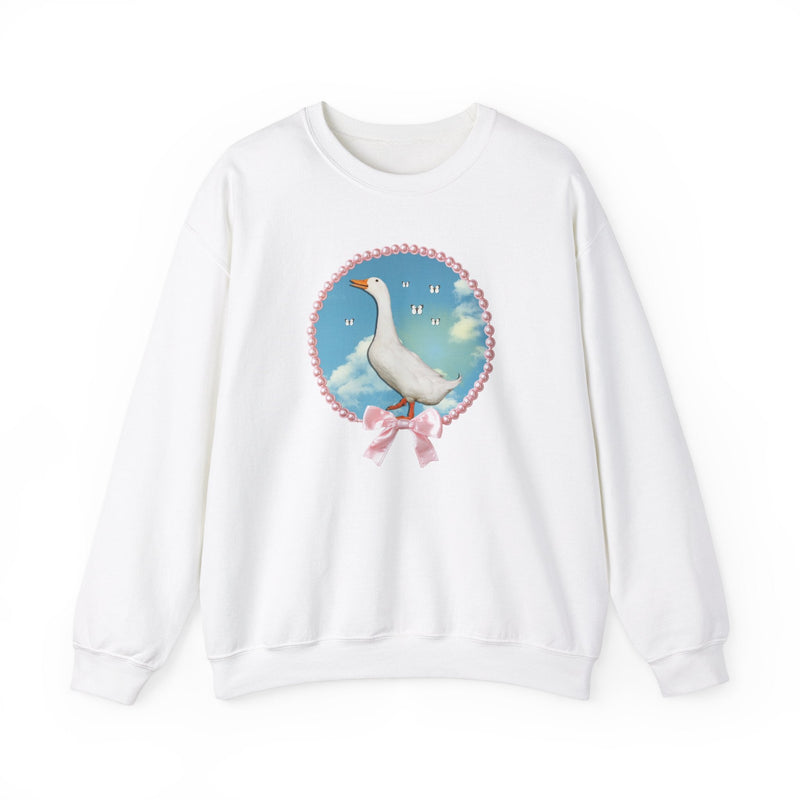 Cute Silly Goose Sweatshirt, Photo of Goose in Front of Sky, Colorful Maximalist Shirt for Butterfly Lover, Animal Lover Gift for Daughter - Opal and June
