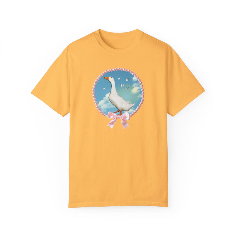 Cute Silly Goose Tee Shirt, Photo of Goose in Front of Sky, Colorful Maximalist T-Shirt for Butterfly Lover, Animal Lover Gift for Daughter - Opal and June