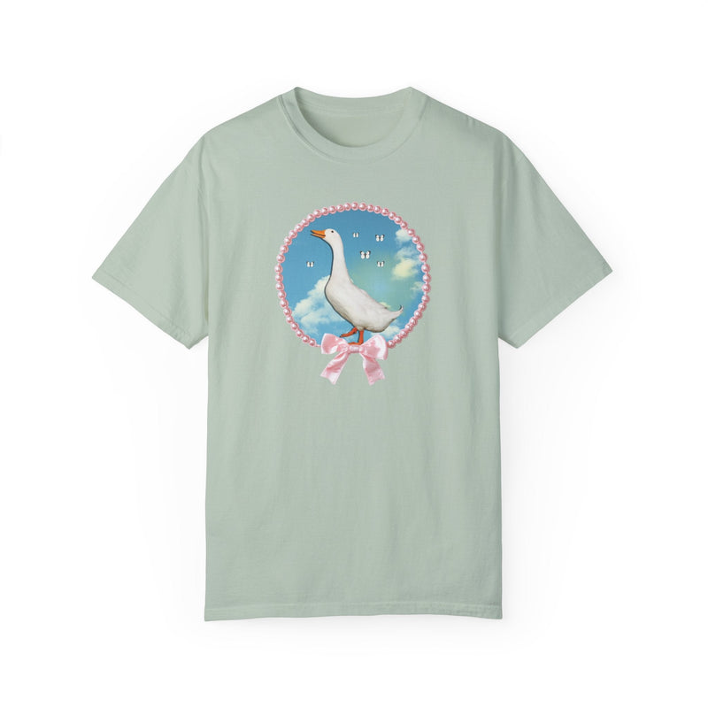 Cute Silly Goose Tee Shirt, Photo of Goose in Front of Sky, Colorful Maximalist T-Shirt for Butterfly Lover, Animal Lover Gift for Daughter - Opal and June