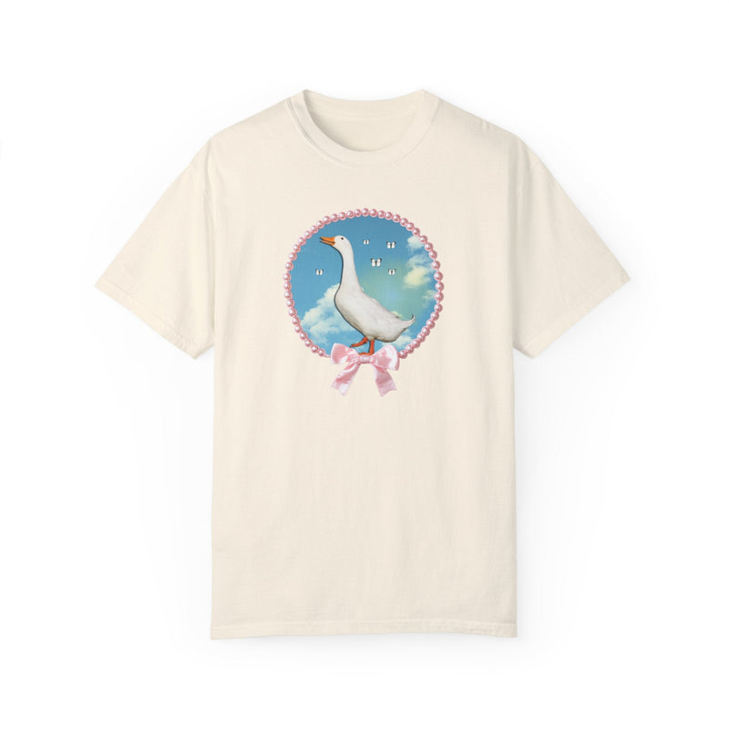 Cute Silly Goose Tee Shirt, Photo of Goose in Front of Sky, Colorful Maximalist T-Shirt for Butterfly Lover, Animal Lover Gift for Daughter - Opal and June