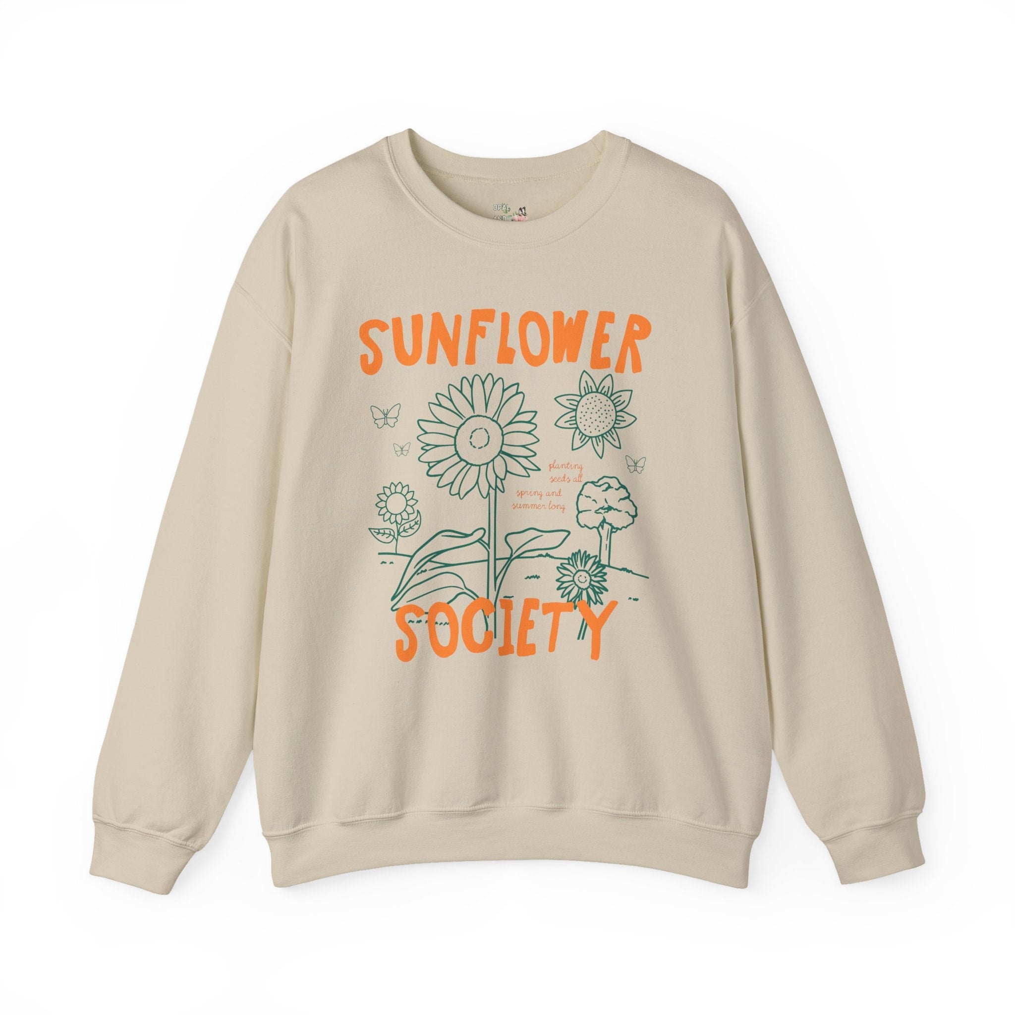 Cute Sunflower Gardening Sweatshirt for Flower Farmer, Mom Who Loves Growing Sunflowers, Colorful 90s Aesthetic Garden Lover Floral Shirt - Opal and June