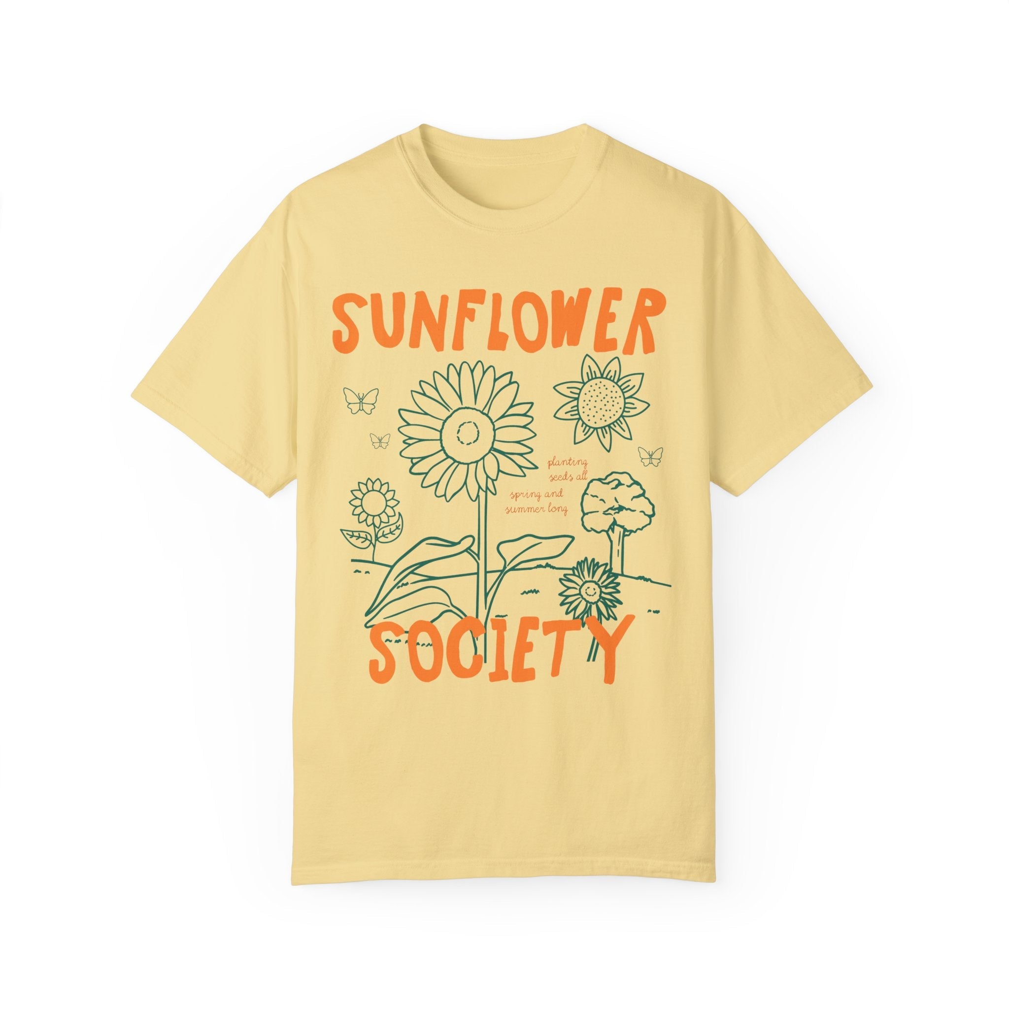 Cute Sunflower Gardening T-Shirt for Flower Farmer or Mom Who Loves Growing Sunflowers, Colorful 90s Aesthetic Garden Lover Floral T-Shirt - Opal and June
