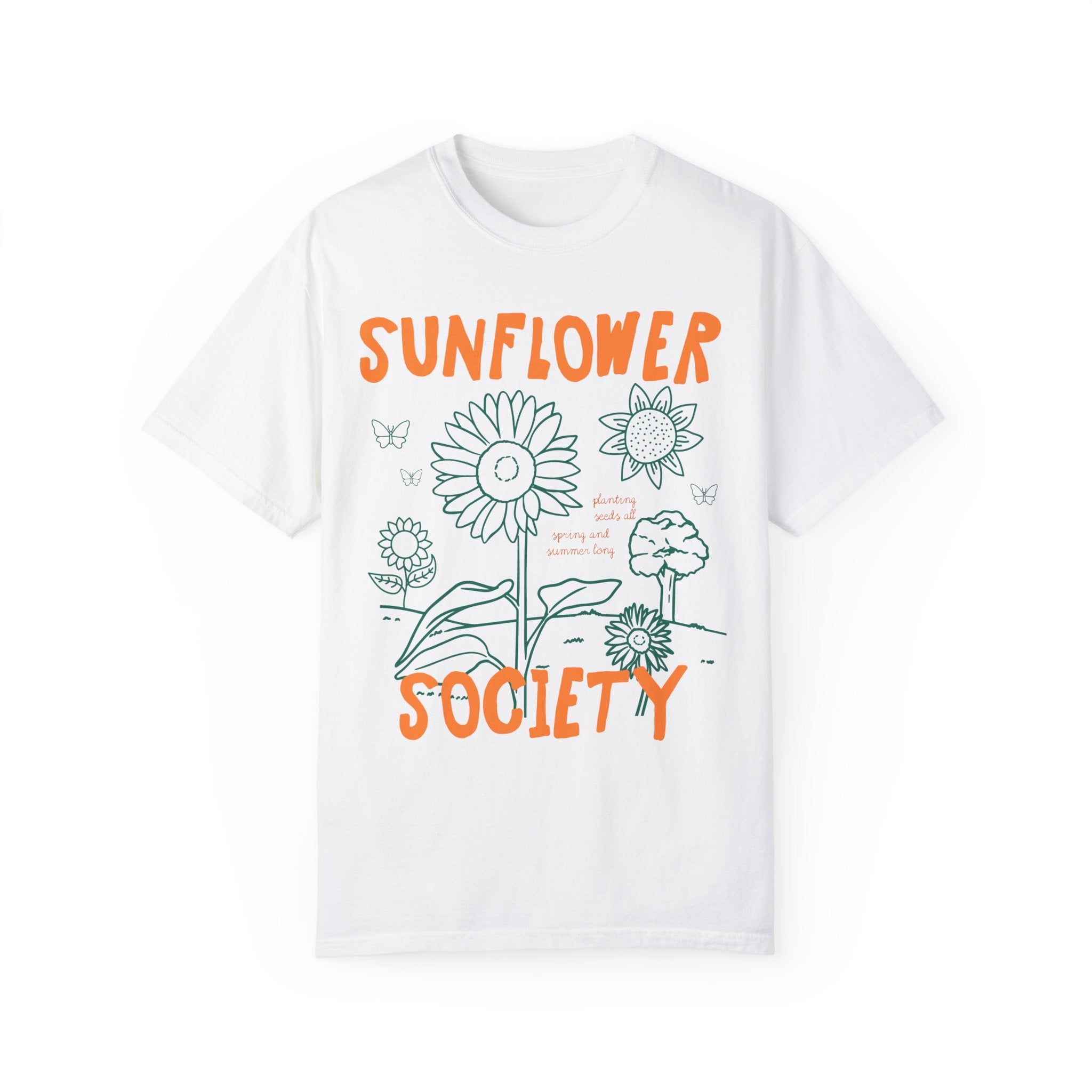 Cute Sunflower Gardening T-Shirt for Flower Farmer or Mom Who Loves Growing Sunflowers, Colorful 90s Aesthetic Garden Lover Floral T-Shirt - Opal and June