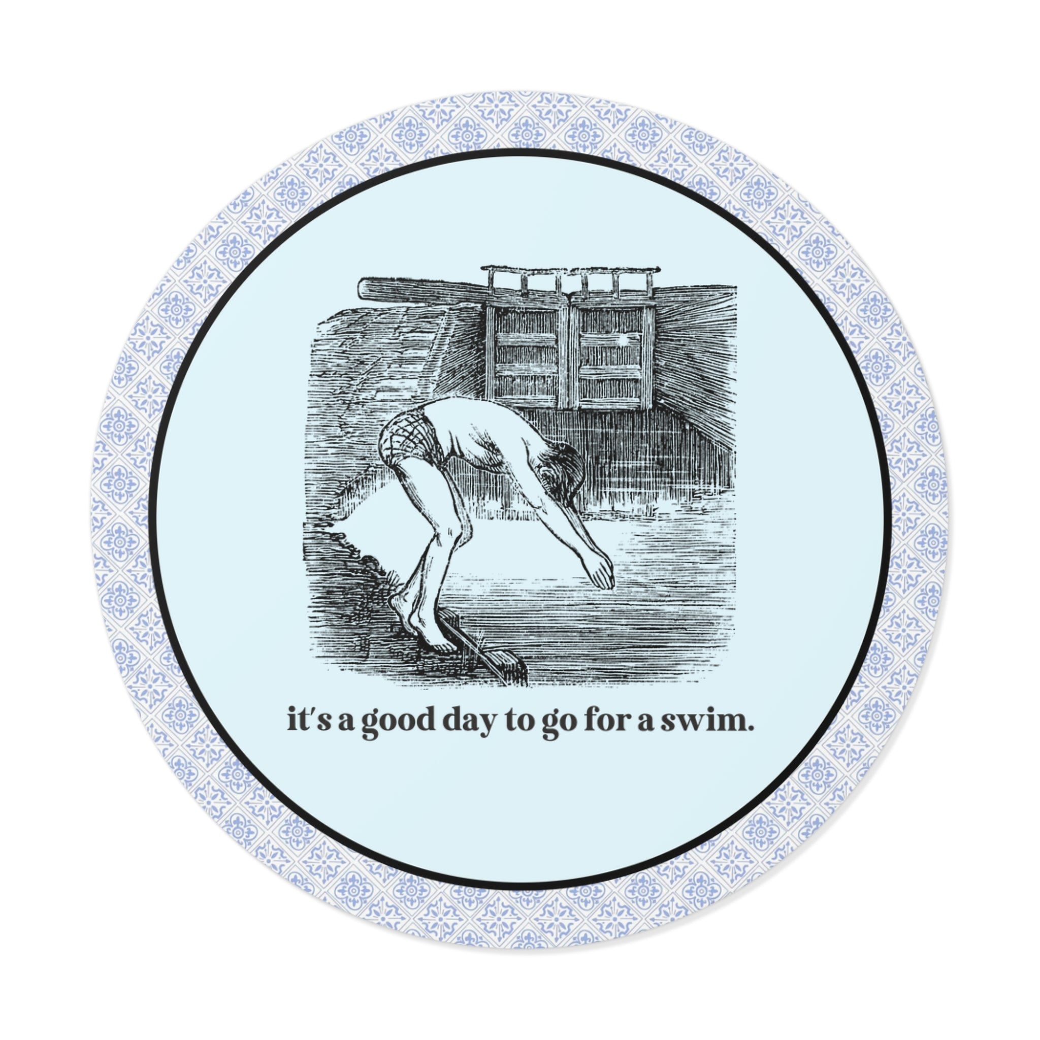 Cute Swimming Lover Sticker for Friend on Swim Team or Dad Who Loves Being at the Pool: It's a Good Day to Go for a Swim - Opal and June