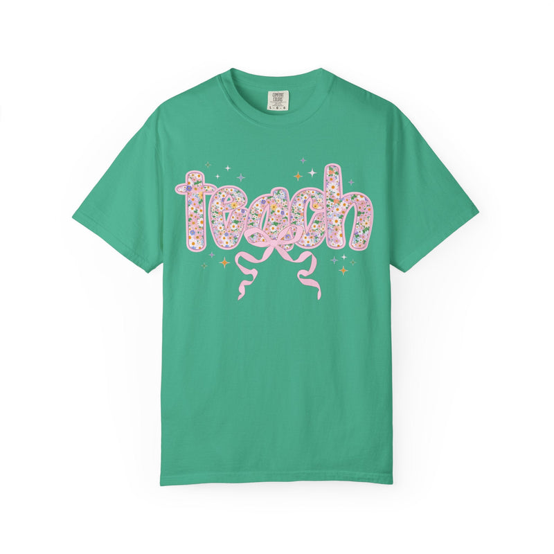 Cute Teacher Gift: Floral Teach Tee - Opal and June