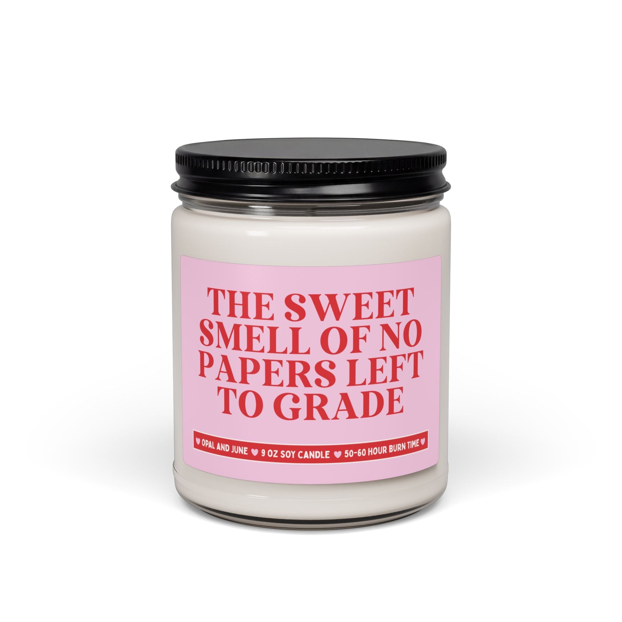 Cute Teacher Gift for High School History or English Professor: 9 Oz Soy Candle, Funny English Department Gift, No Papers Left to Grade - Opal and June