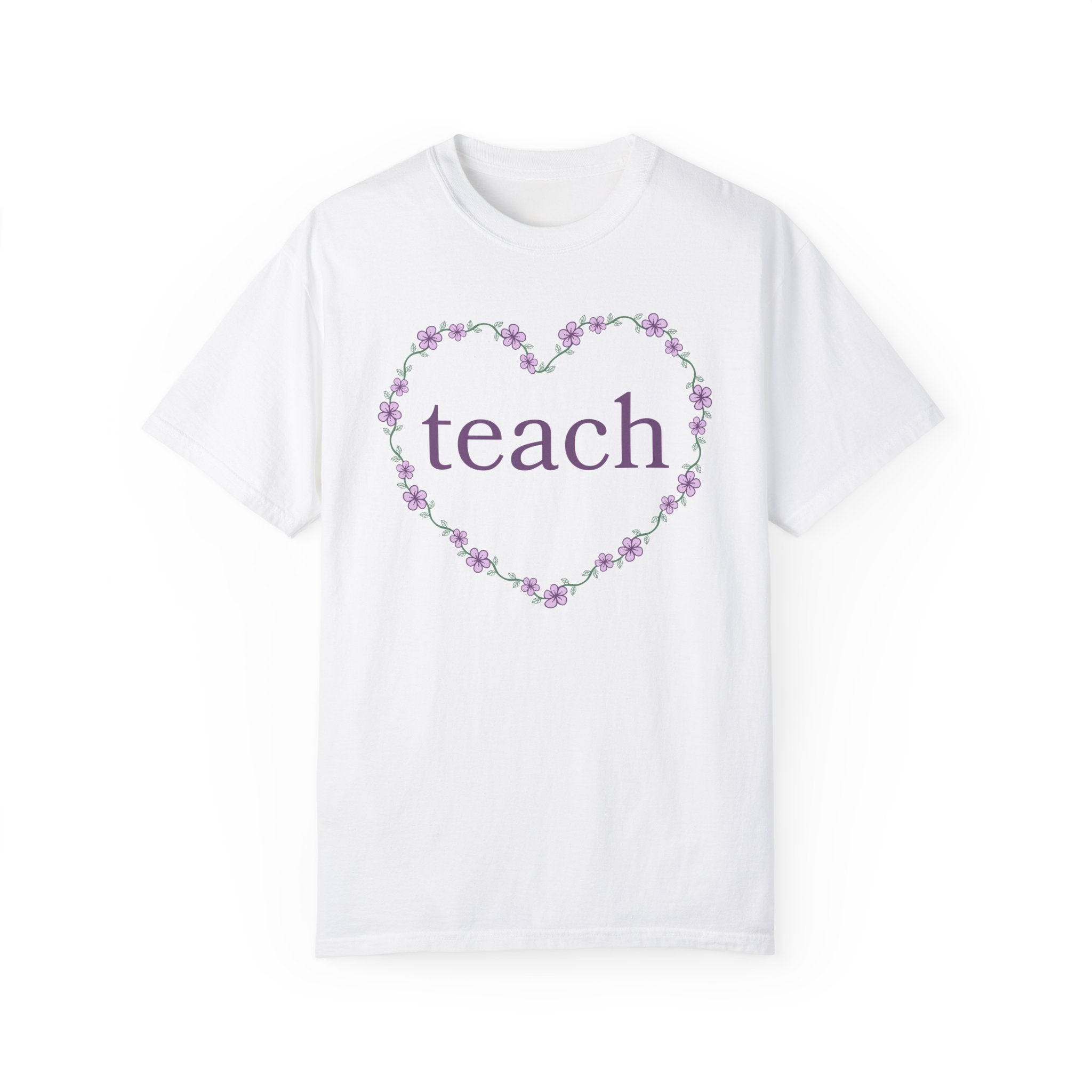 Cute Teacher Shirt with Flowers, First Day of School Teacher T-Shirt, New Teaching Job Congratulations Gift, Elementary Education Major Gift - Opal and June