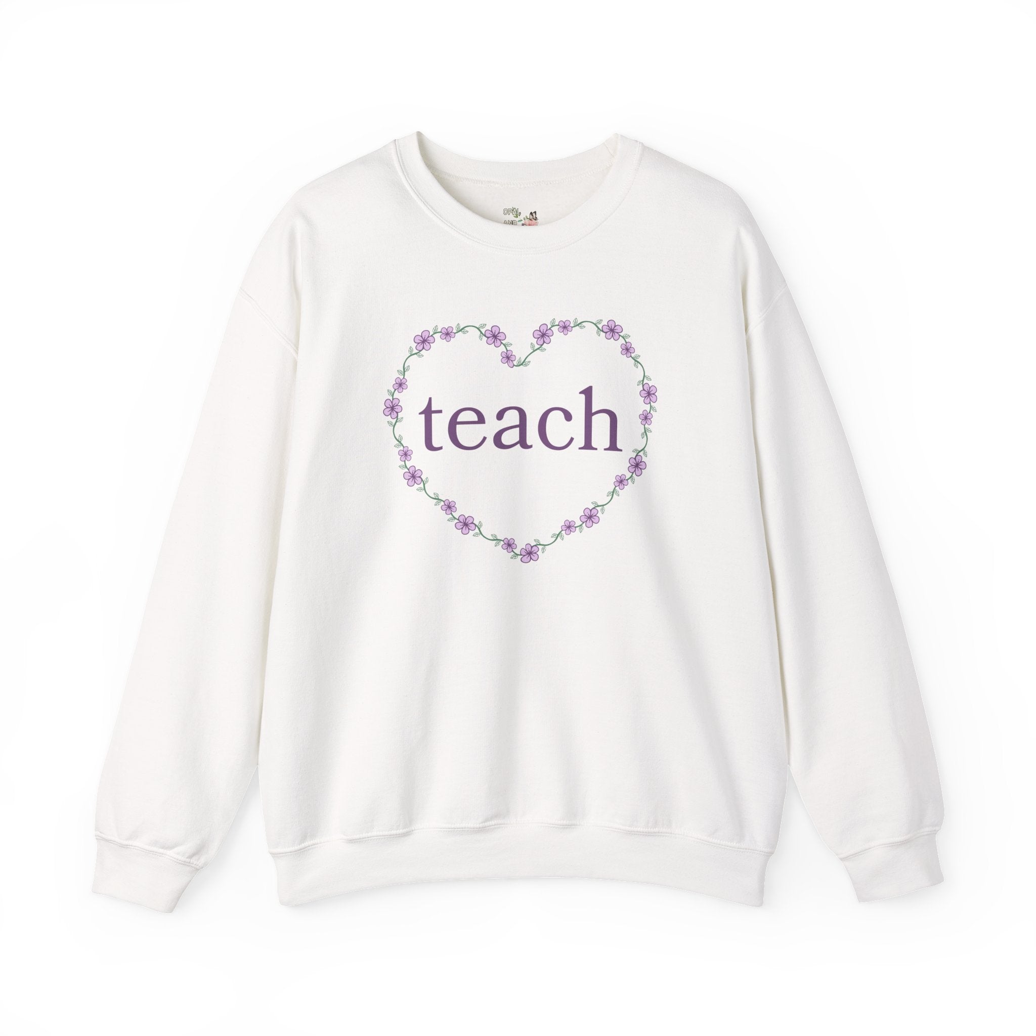Cute Teacher Sweatshirt with Flowers, First Day of School Crewneck, New Teaching Job Congratulations Gift, Elementary Education Major Gift - Opal and June