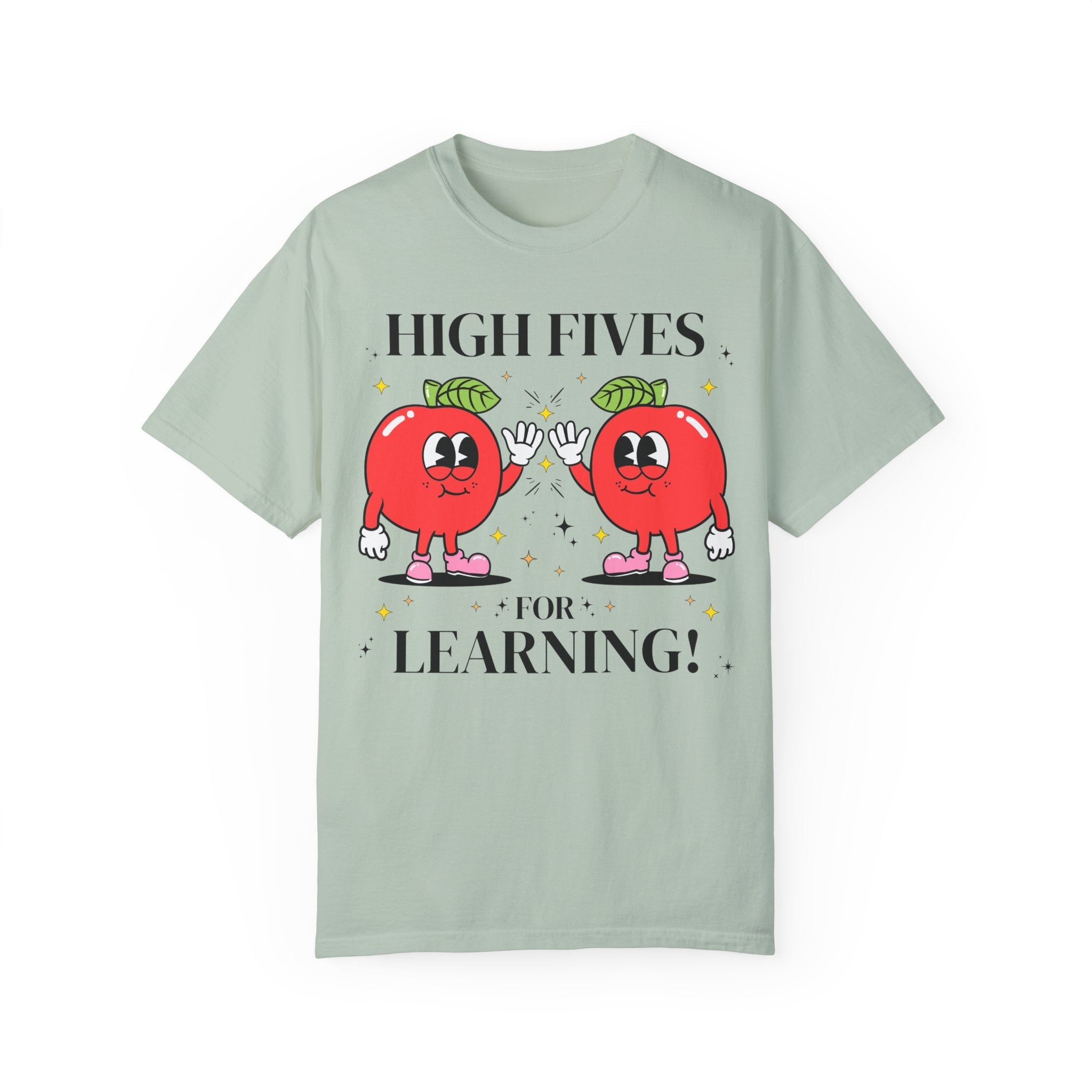 Cute Teacher Tee Shirt for First Grade or Second Grade Student Teacher, Teaching Major: High Fives for Learning! Funny School Principal Tee - Opal and June