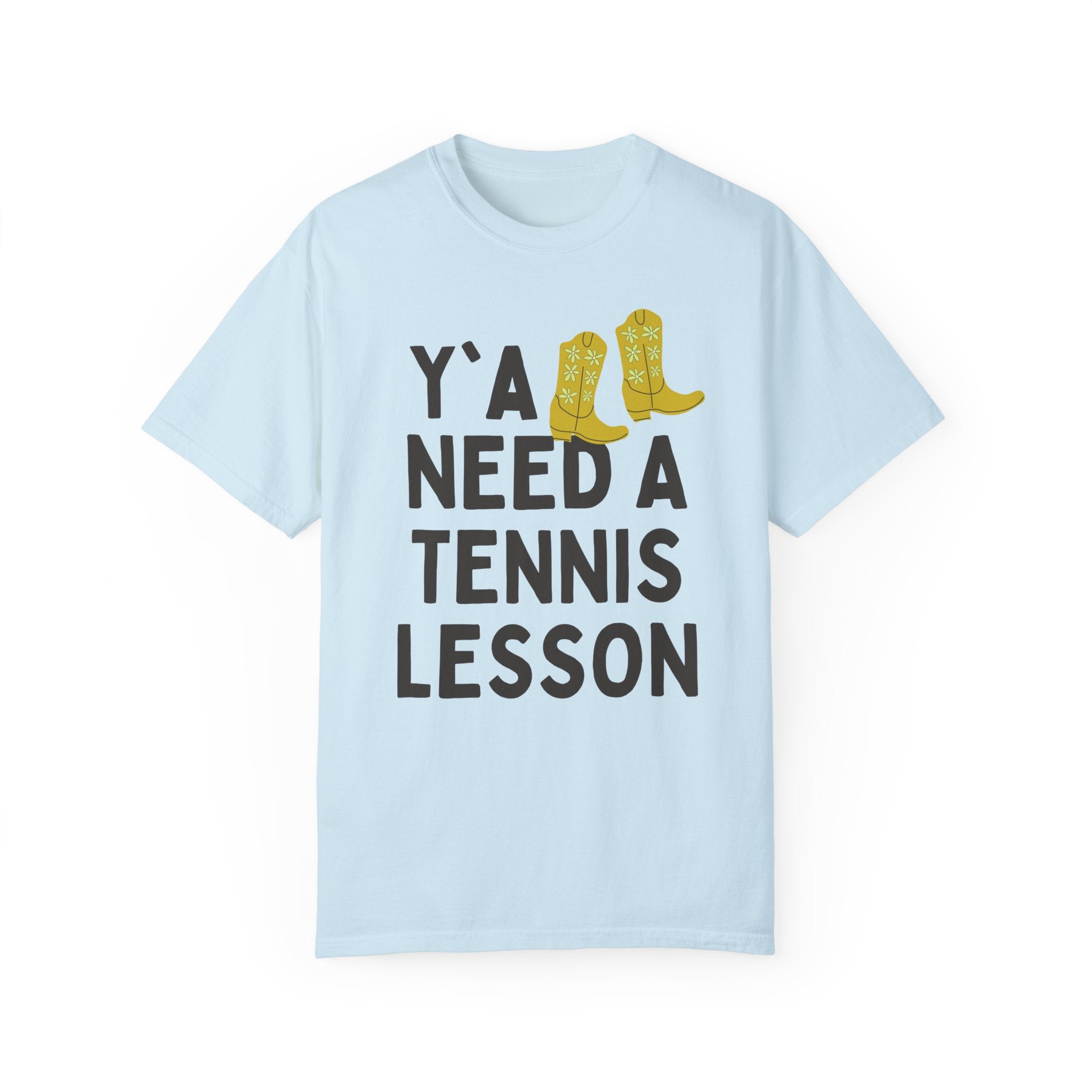 Cute Tennis Coach T-Shirt, Groovy Western Vibe: Y'all Need a Tennis Lesson, Tennis Instructor or High School Teacher Appreciation Gift - Opal and June