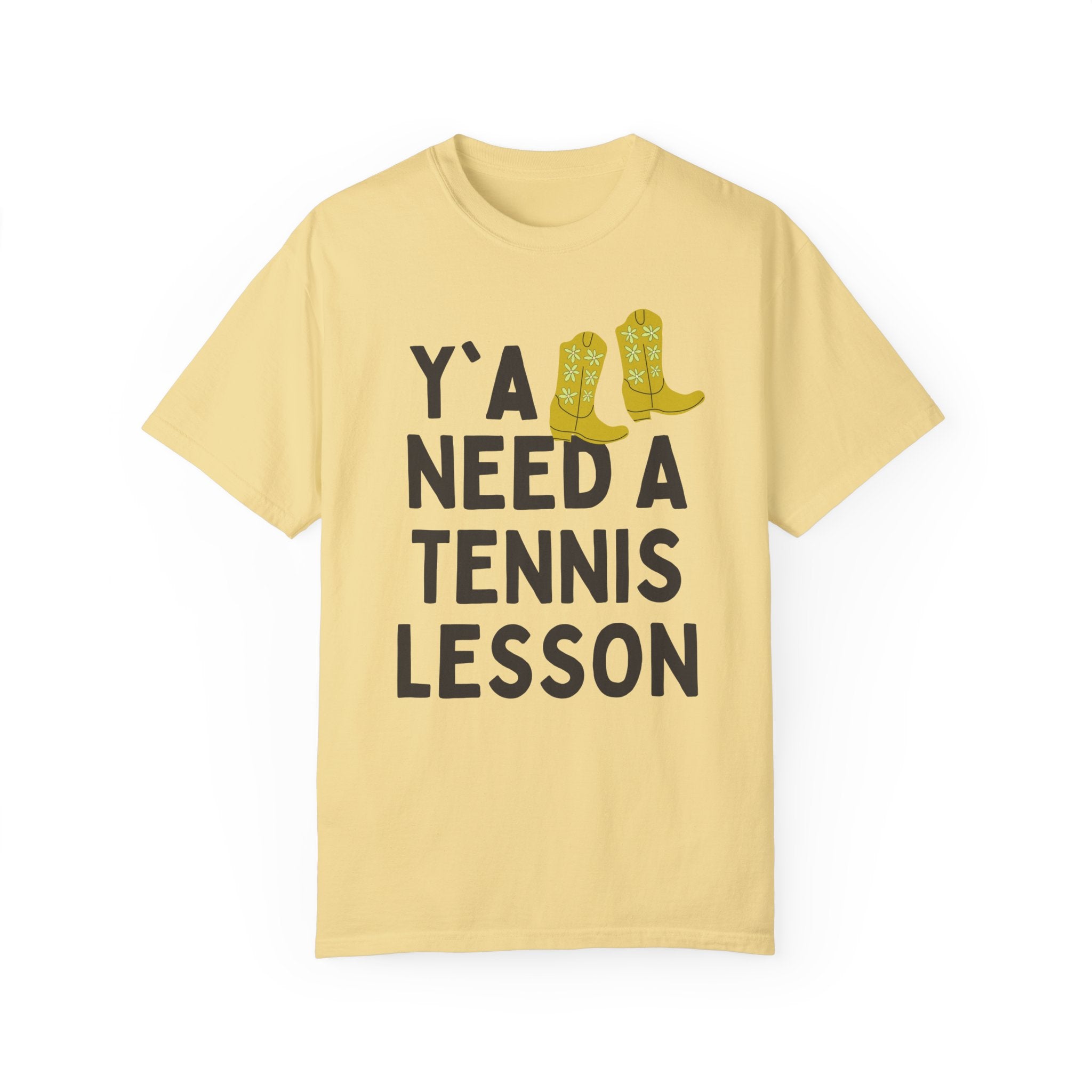 Cute Tennis Coach T-Shirt, Groovy Western Vibe: Y'all Need a Tennis Lesson, Tennis Instructor or High School Teacher Appreciation Gift - Opal and June