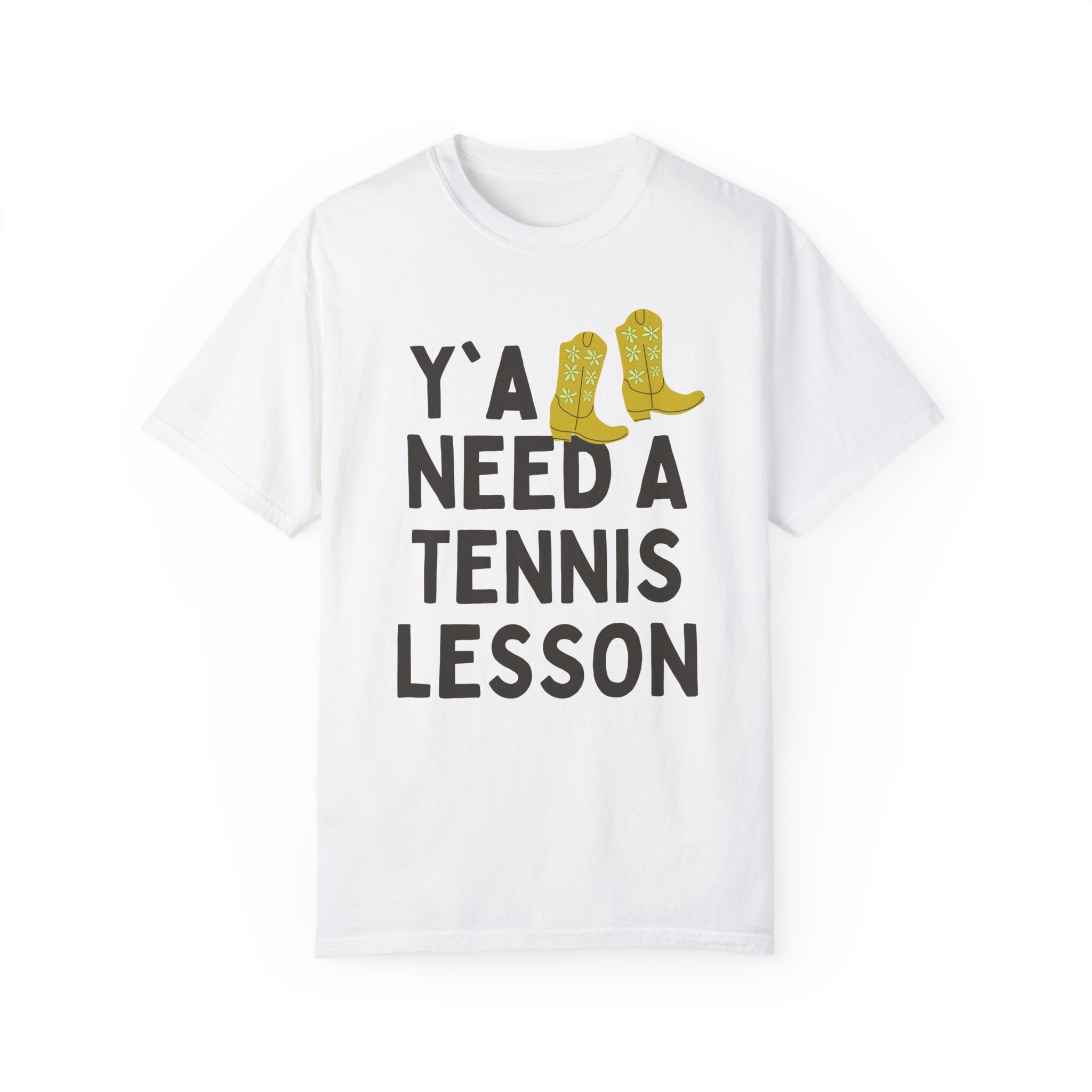 Cute Tennis Coach T-Shirt, Groovy Western Vibe: Y'all Need a Tennis Lesson, Tennis Instructor or High School Teacher Appreciation Gift - Opal and June