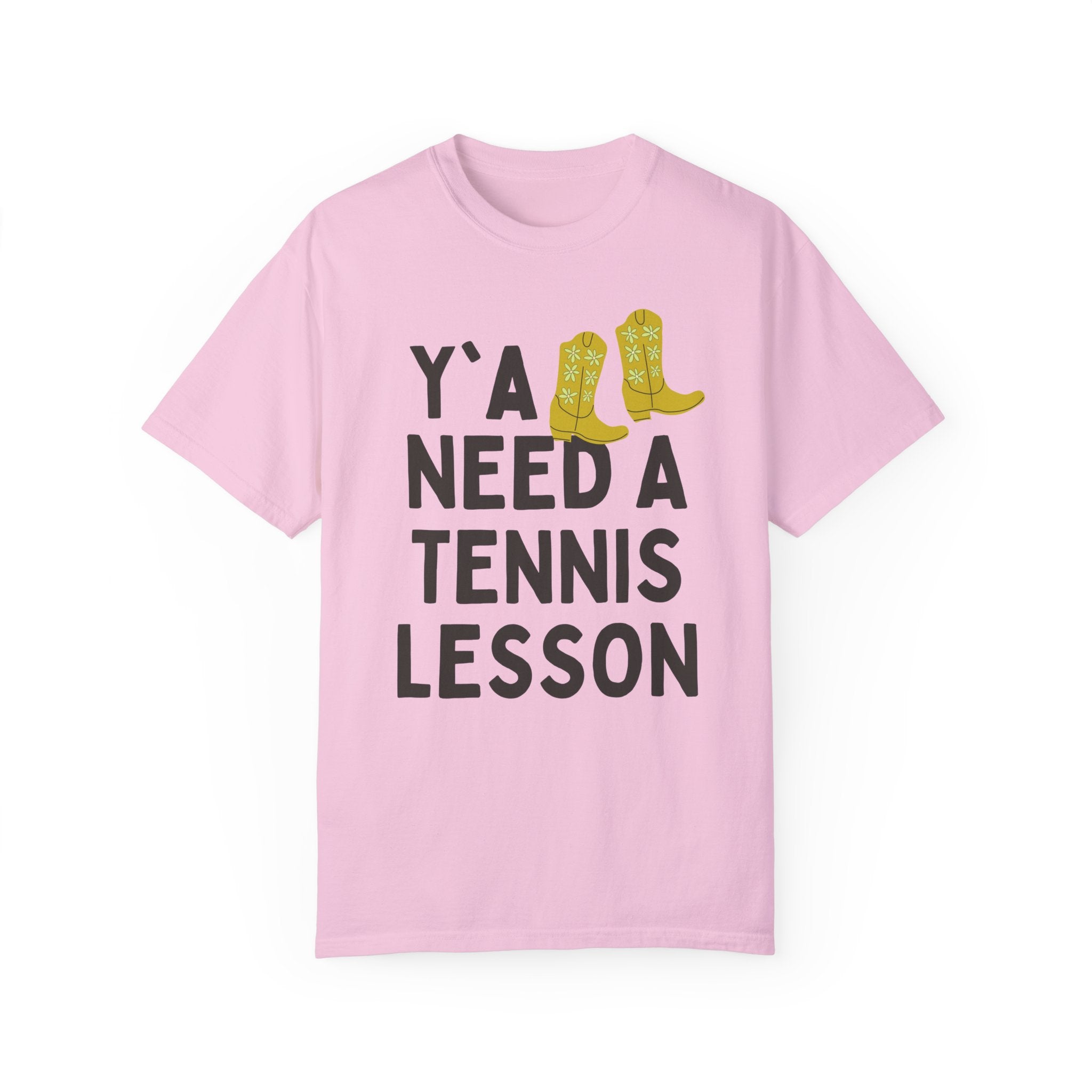 Cute Tennis Coach T-Shirt, Groovy Western Vibe: Y'all Need a Tennis Lesson, Tennis Instructor or High School Teacher Appreciation Gift - Opal and June