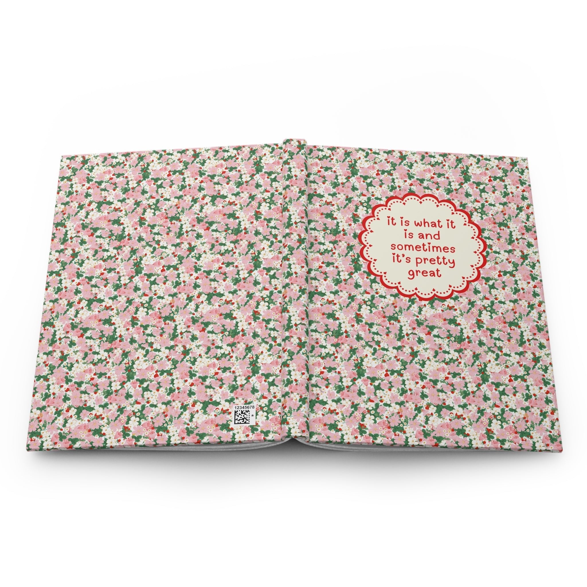 Cute Therapy Hardcover Notebook for Therapist, Mental Health Awareness, Nineties Throwback Silly and Adorable 90s Aesthetic Floral Journal - Opal and June