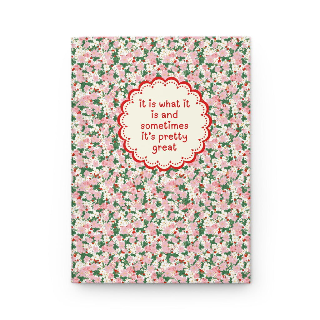 Cute Therapy Hardcover Notebook for Therapist, Mental Health Awareness, Nineties Throwback Silly and Adorable 90s Aesthetic Floral Journal - Opal and June