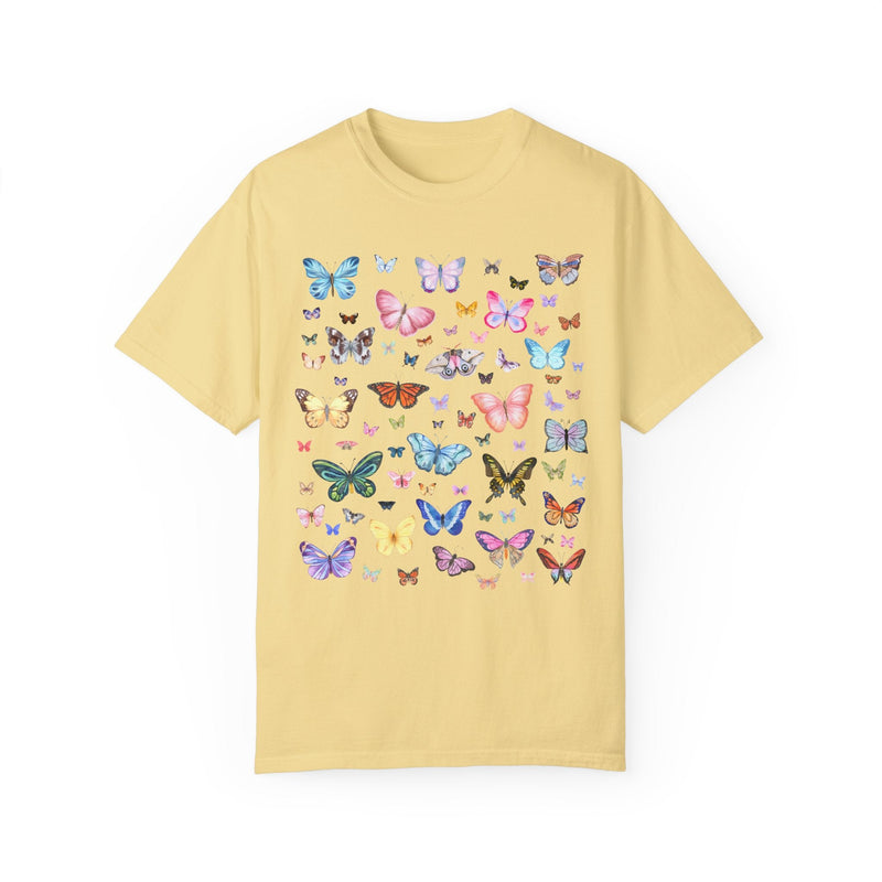 Cute Whimsigoth Butterfly Tee Shirt for Spring or Summer: Colorful Retro Aesthetic T-Shirt with 90s Vibe, Garden Lover Gift with Butterflies - Opal and June