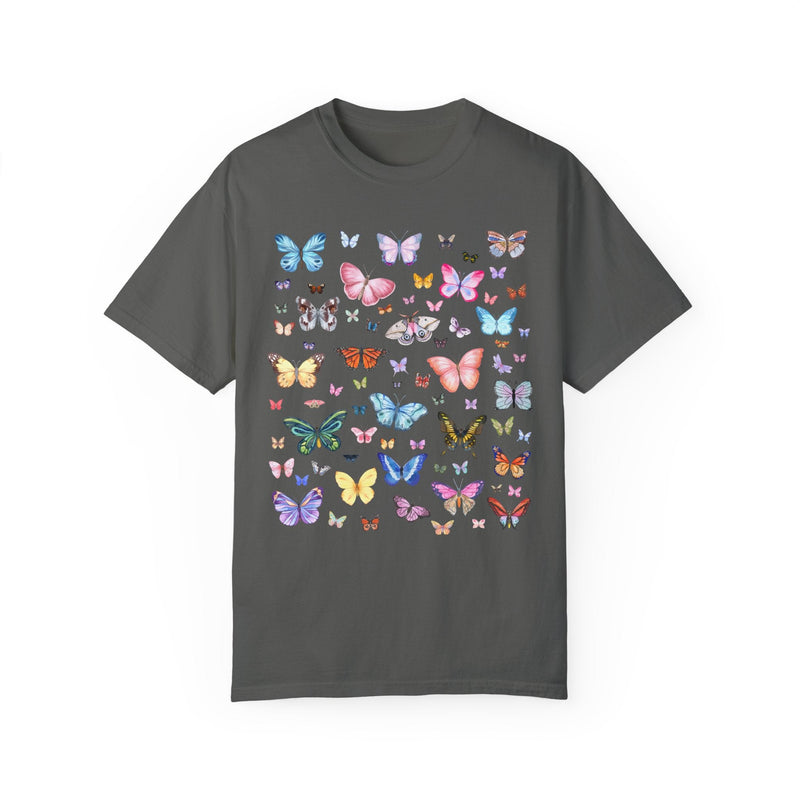 Cute Whimsigoth Butterfly Tee Shirt for Spring or Summer: Colorful Retro Aesthetic T-Shirt with 90s Vibe, Garden Lover Gift with Butterflies - Opal and June