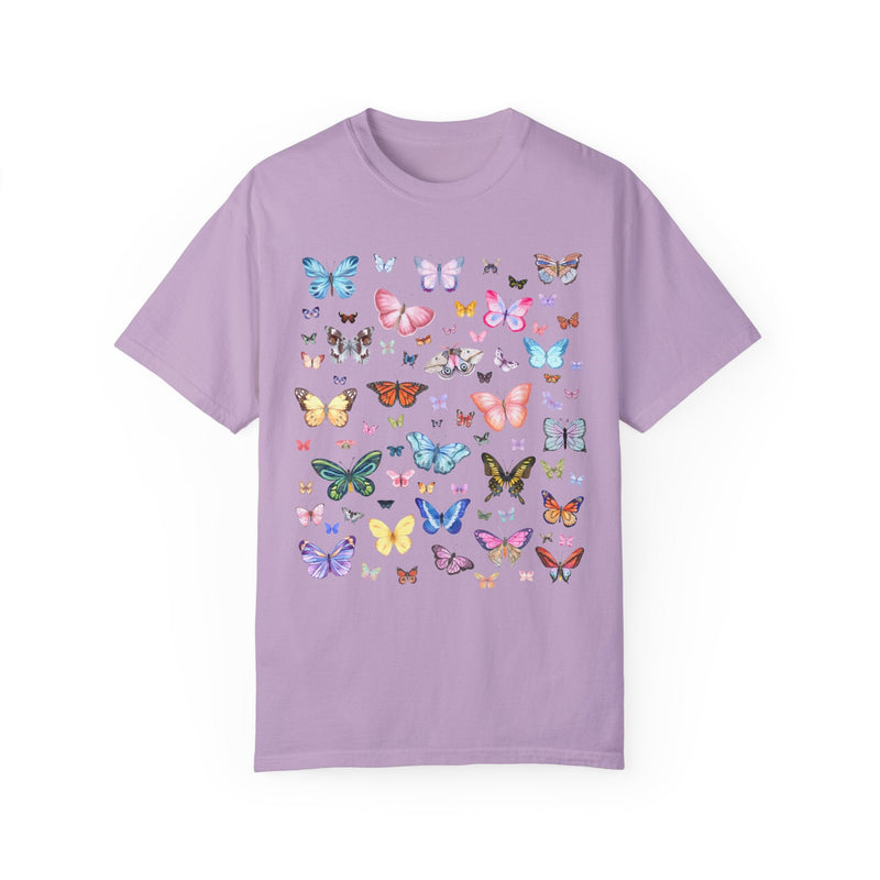 Cute Whimsigoth Butterfly Tee Shirt for Spring or Summer: Colorful Retro Aesthetic T-Shirt with 90s Vibe, Garden Lover Gift with Butterflies - Opal and June