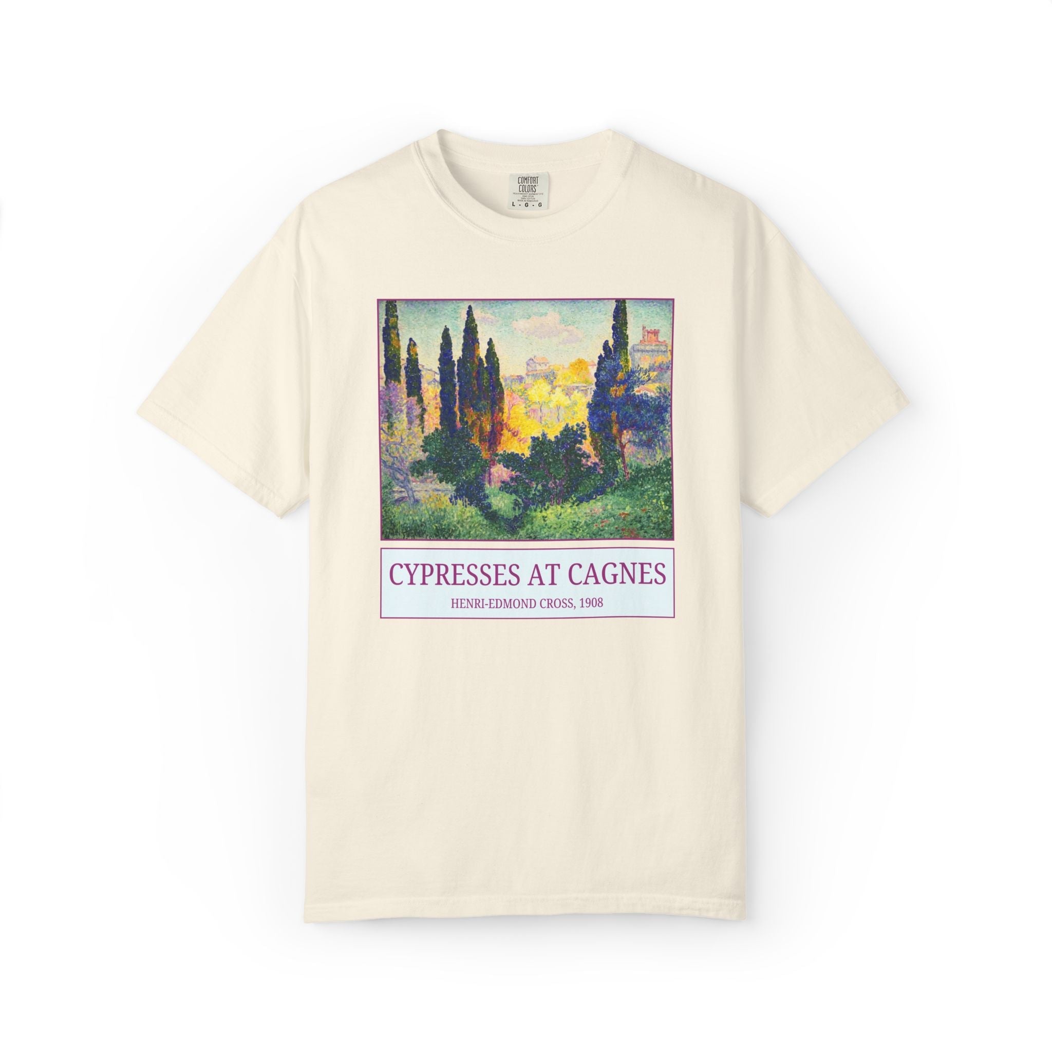 Cypresses at Cagnes by Henri-Edmond Cross Neo-Impressionism and Pointillism Art History Buff Tee Shirt, Famous Painting, French Art History - Opal and June