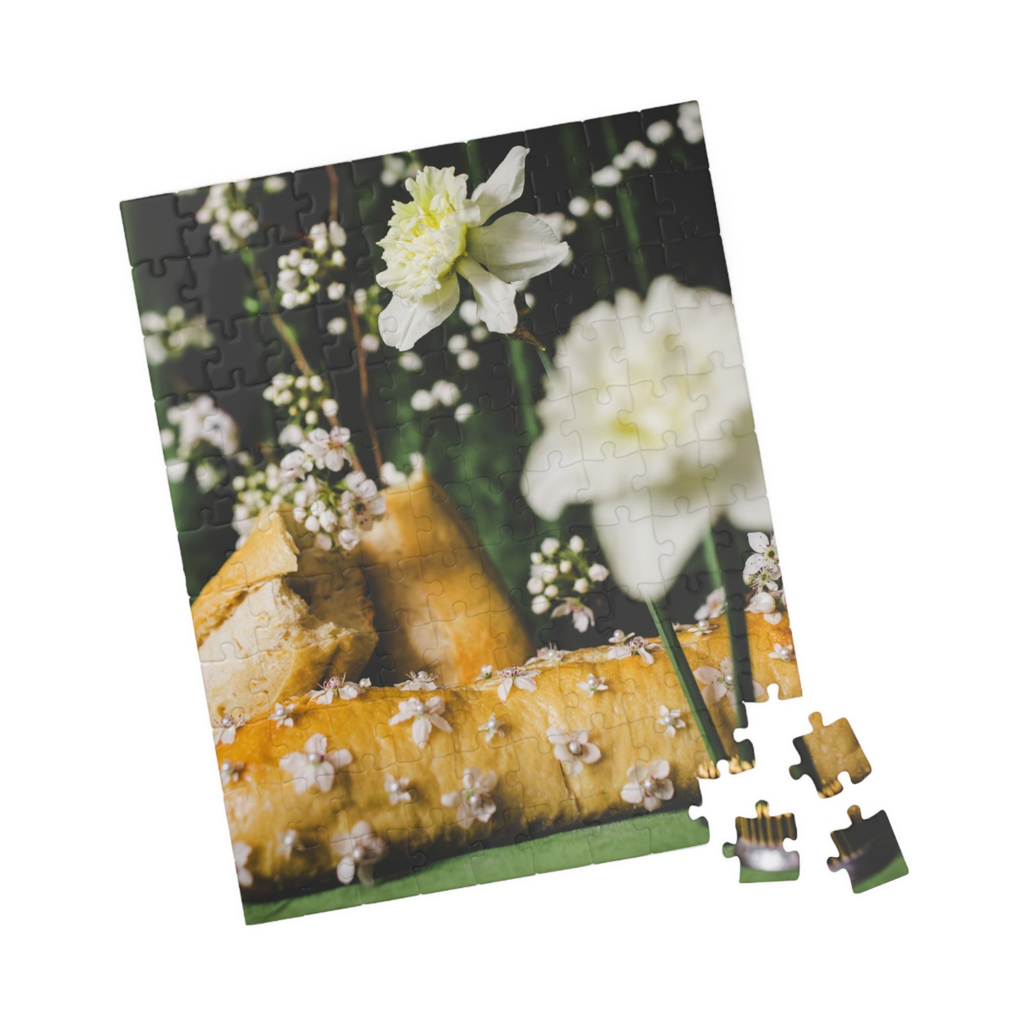 Daffodil Flower Puzzle with Bread and White Flowers - Opal and June