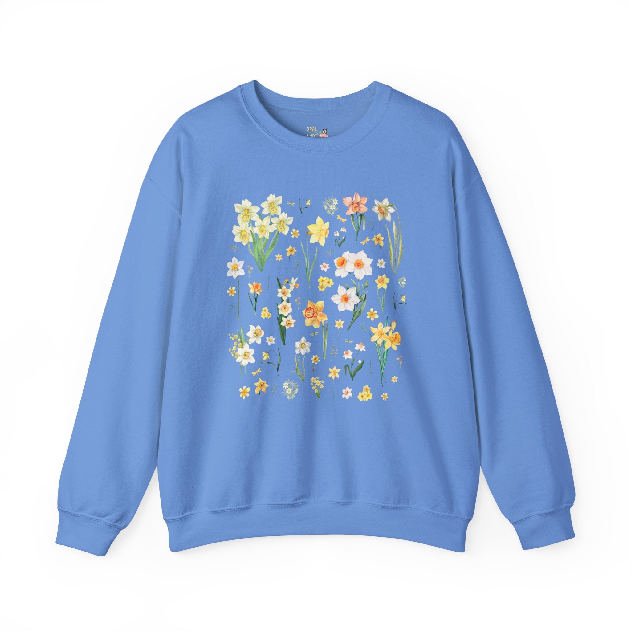 Daffodil Flower Sweatshirt, Mom Who Loves Flowers, March Birth Month Gift for Mother's Day, Cute Birthday Present for Daughter who Gardens - Opal and June