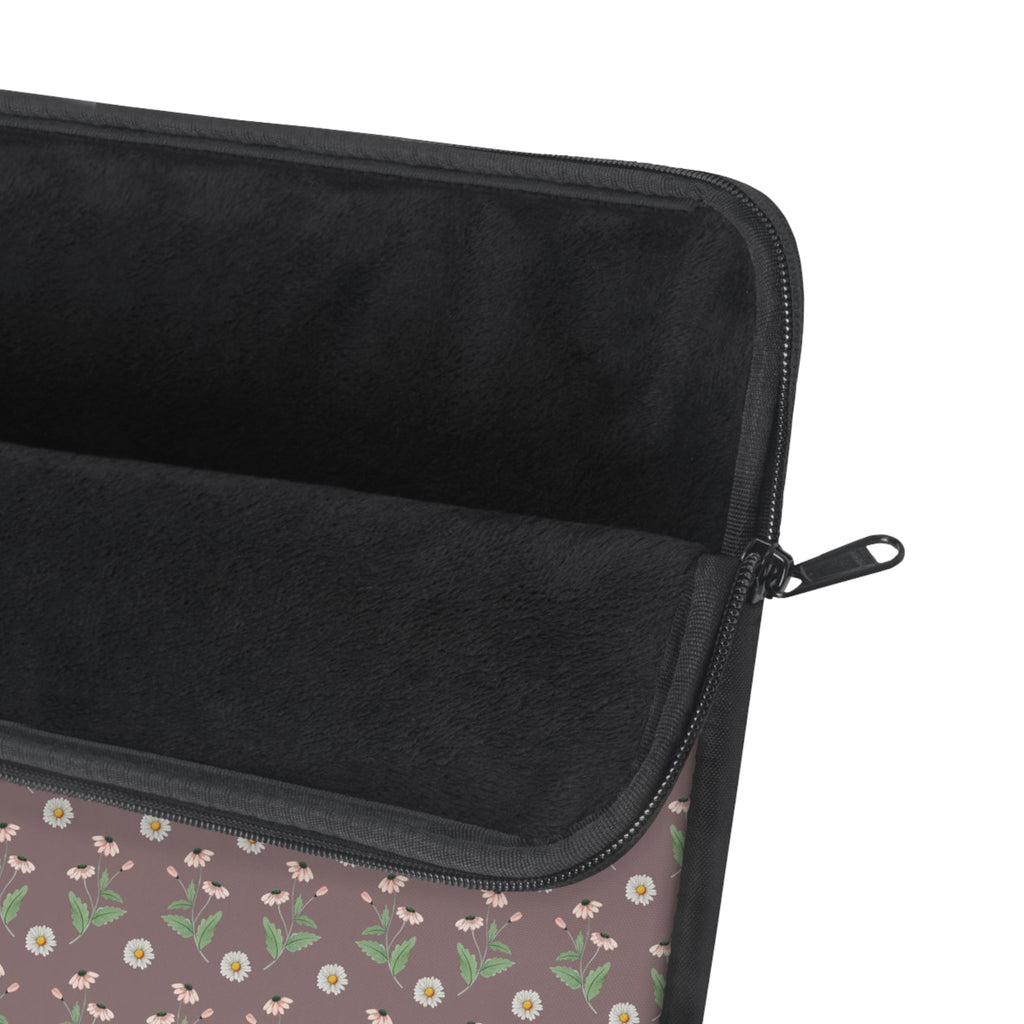 Dark Chocolate and Mauve Flowers: Laptop Sleeve - Opal and June