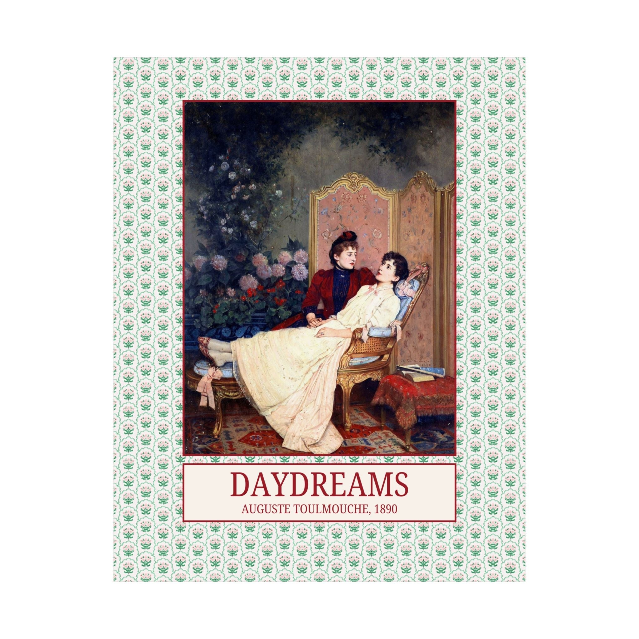 Daydreams by Auguste Toulmouche: Floral Giclee Poster Print, 19th Century Art, French Art History, Humanities Major, Social Studies Gift - Opal and June