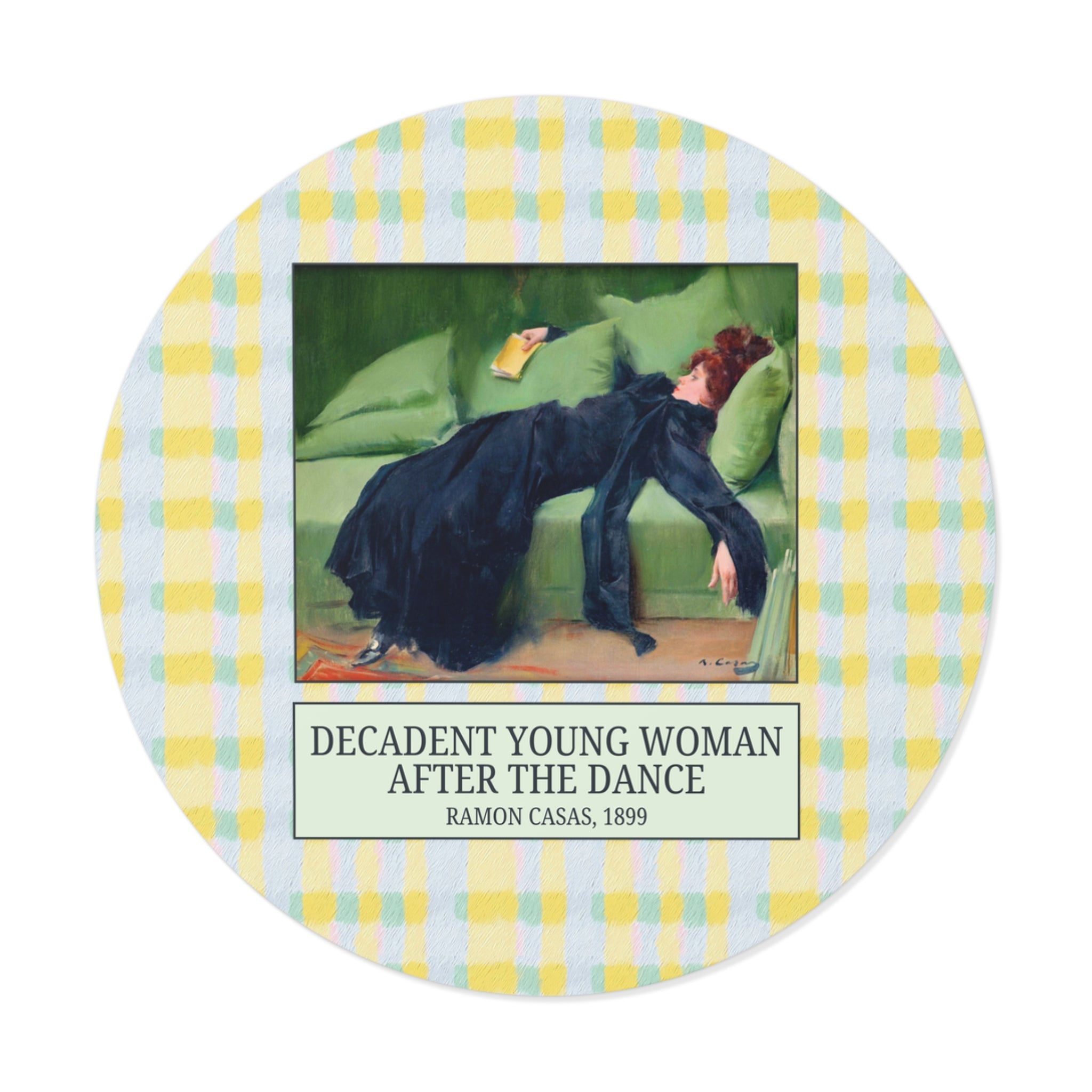 Decadent Young Woman After the Dance by Ramon Casas, 19th Century Art History Sticker, Floral Cottagecore Sticker, Humanities Major Gift - Opal and June