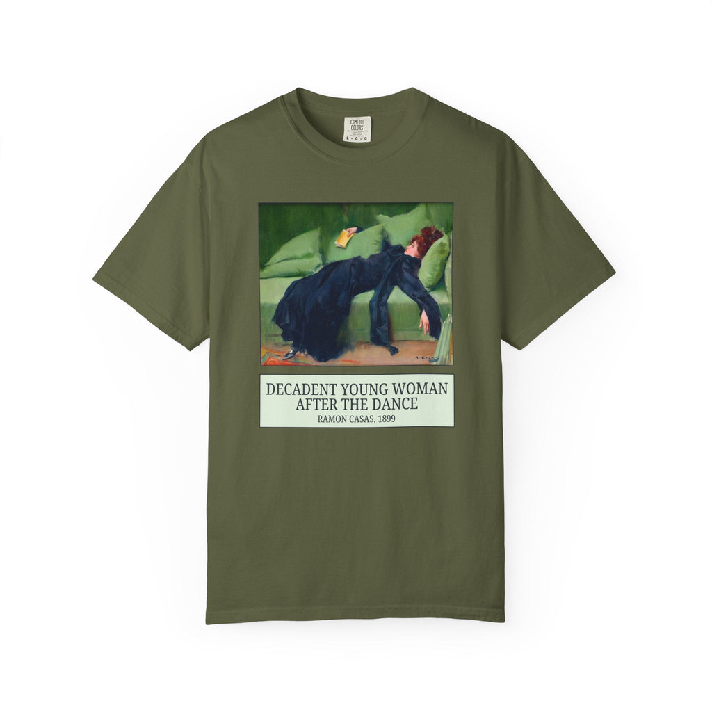 Decadent Young Woman After the Dance by Ramon Casas, 19th Century Art History T-Shirt, Colorful Cottagecore Shirt, Humanities Major Gift - Opal and June