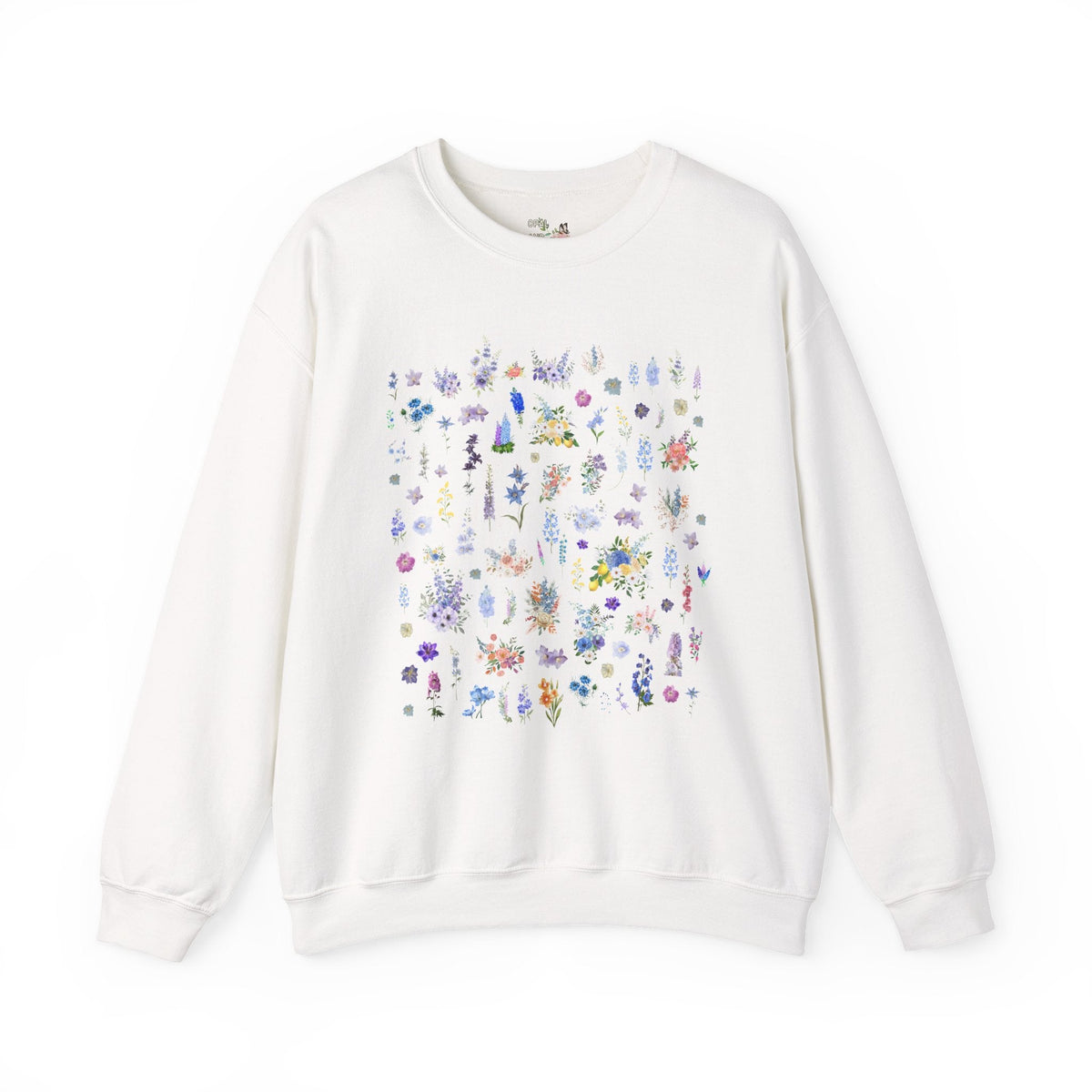 Delphinium Flower Sweatshirt for Mom Who Loves Flowers, July Birth Month Gift for Mother's Day, Cute Birthday Present for Daughter who Gardens - Opal and June