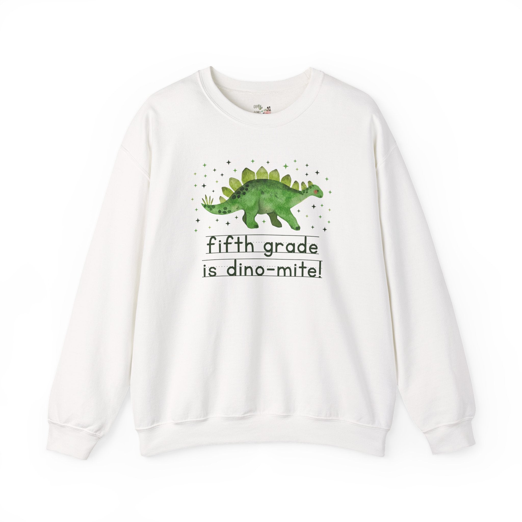 Dinosaur Fifth Grade Teacher Sweatshirt for Back to School, Funny and Adorable 90s Aesthetic Dinosaur Lover Shirt for Second Grade Squad - Opal and June