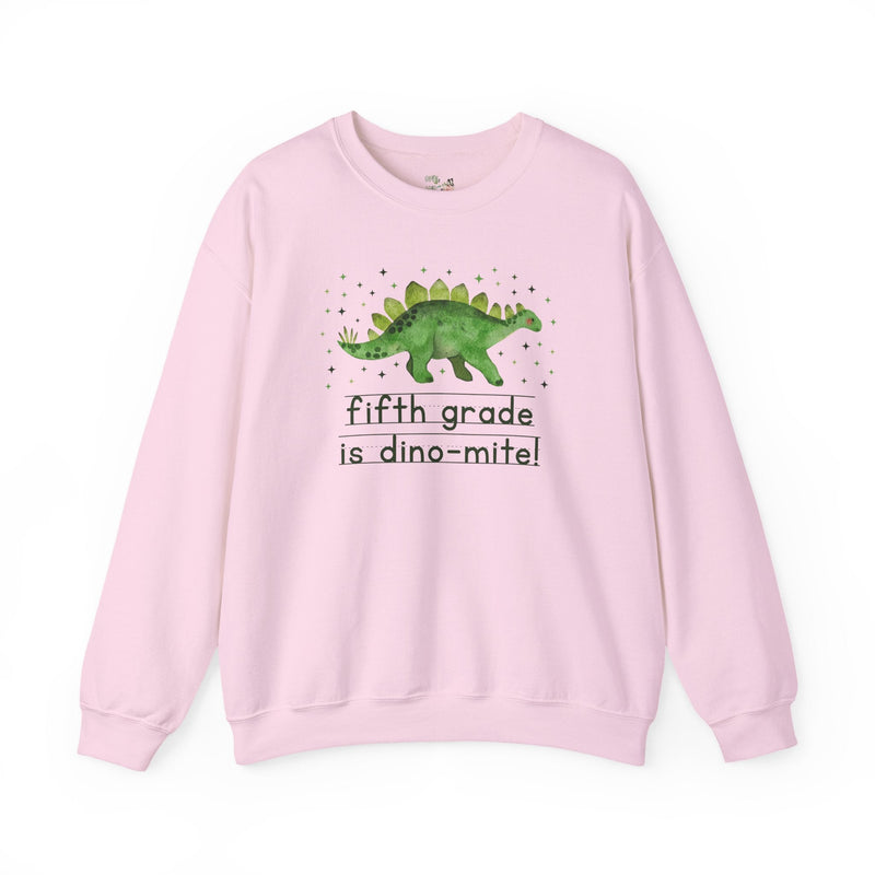 Dinosaur Fifth Grade Teacher Sweatshirt for Back to School, Funny and Adorable 90s Aesthetic Dinosaur Lover Shirt for Second Grade Squad - Opal and June