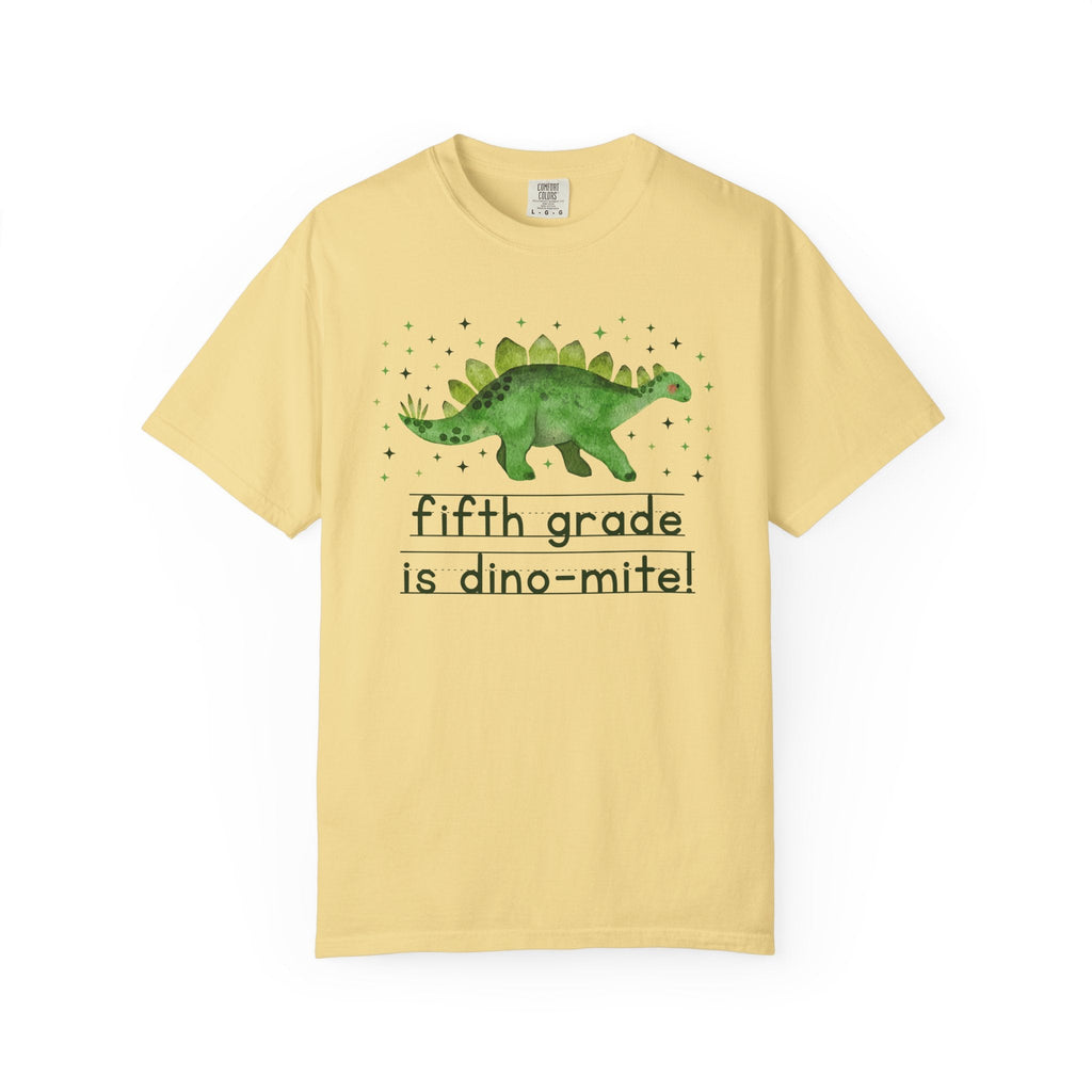 Dinosaur Fifth Grade Teacher Tee Shirt for Back to School, Funny and Adorable 90s Aesthetic Dinosaur Lover T-Shirt for Second Grade Squad - Opal and June