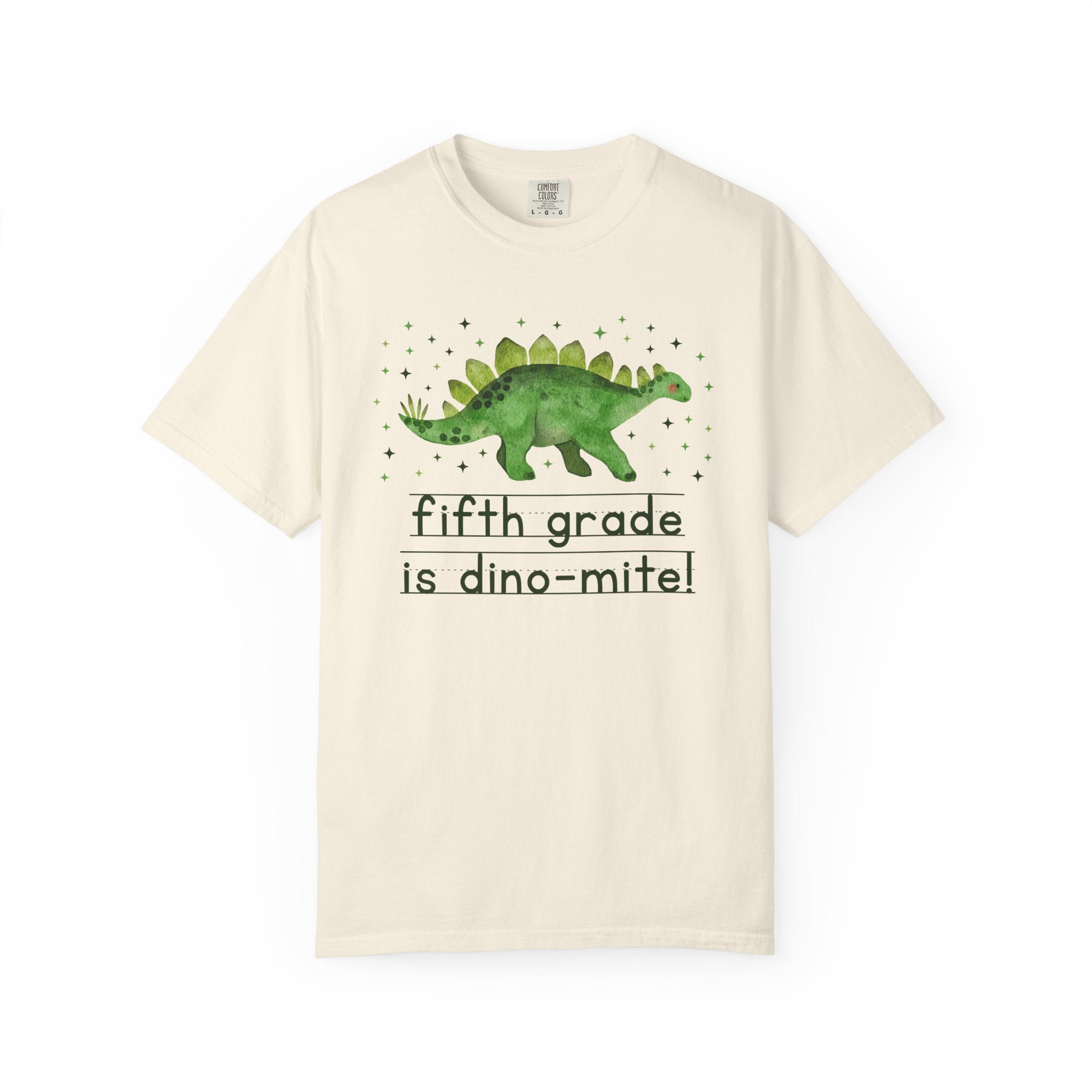 Dinosaur Fifth Grade Teacher Tee Shirt for Back to School, Funny and Adorable 90s Aesthetic Dinosaur Lover T-Shirt for Second Grade Squad - Opal and June