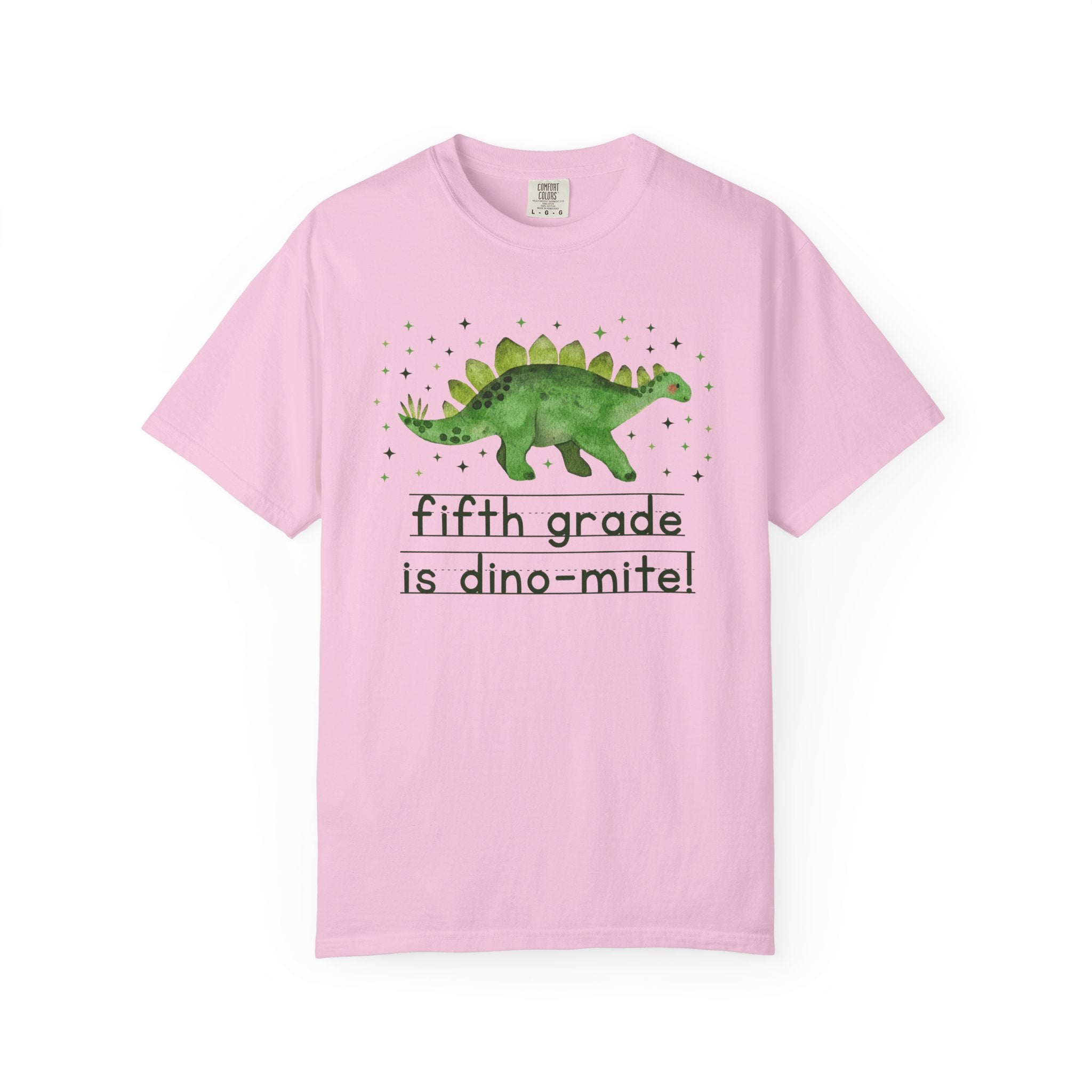 Dinosaur Fifth Grade Teacher Tee Shirt for Back to School, Funny and Adorable 90s Aesthetic Dinosaur Lover T-Shirt for Second Grade Squad - Opal and June