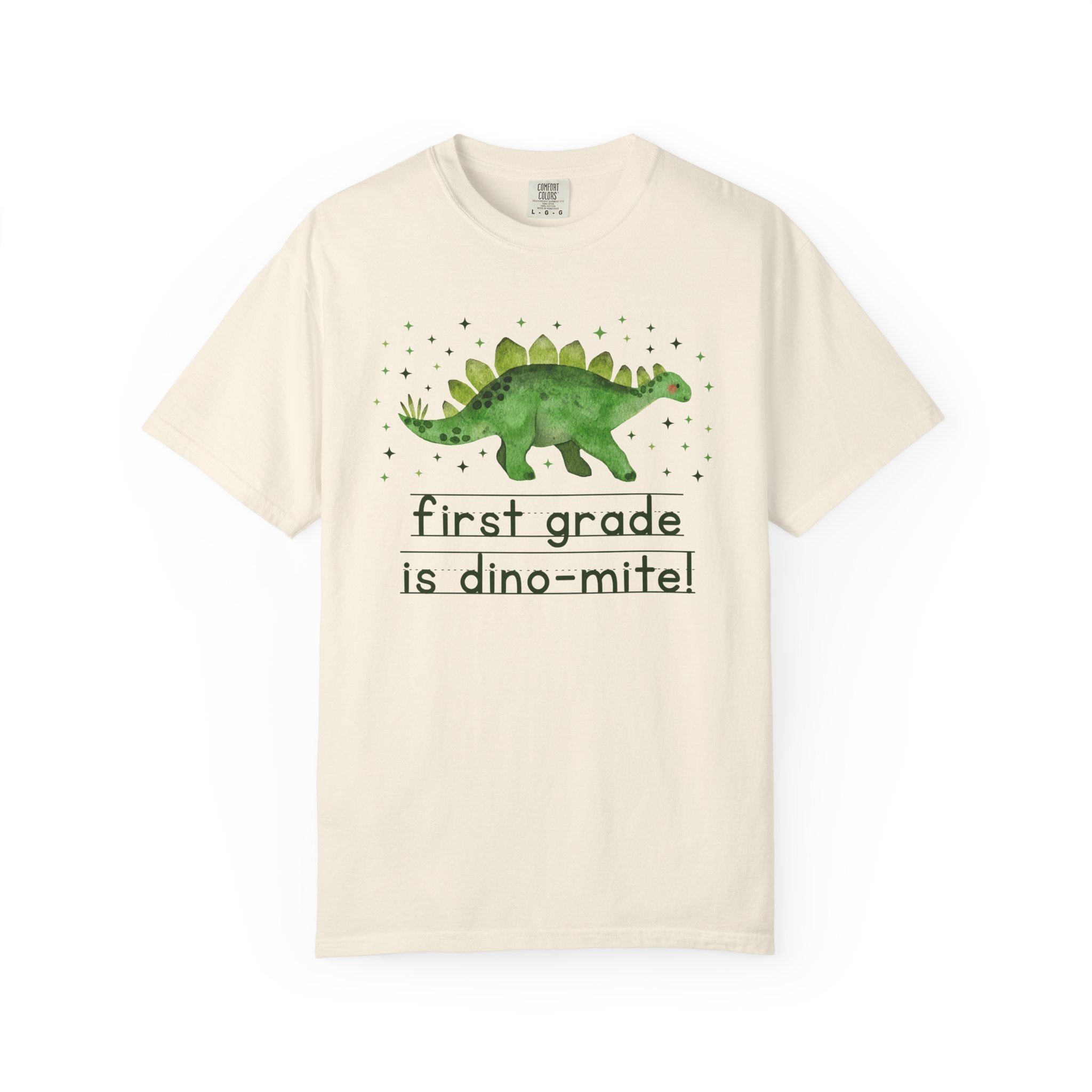Dinosaur First Grade Teacher Tee Shirt for Back to School, Funny and Adorable 90s Aesthetic Dinosaur Lover T-Shirt for Kindergarten Squad - Opal and June