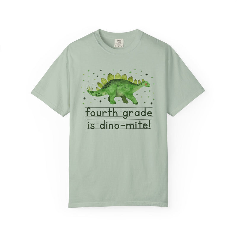 Dinosaur Fourth Grade Teacher Tee Shirt for Back to School, Funny and Adorable 90s Aesthetic Dinosaur Lover T-Shirt for Second Grade Squad - Opal and June
